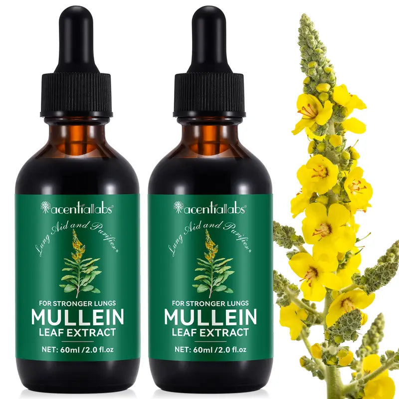 Acentiallabs Mullein Leaf Extract & Chlorophyll Extract Drops for Lungs-60Ml - Edible Healthcare Supplement Dietary Fitness