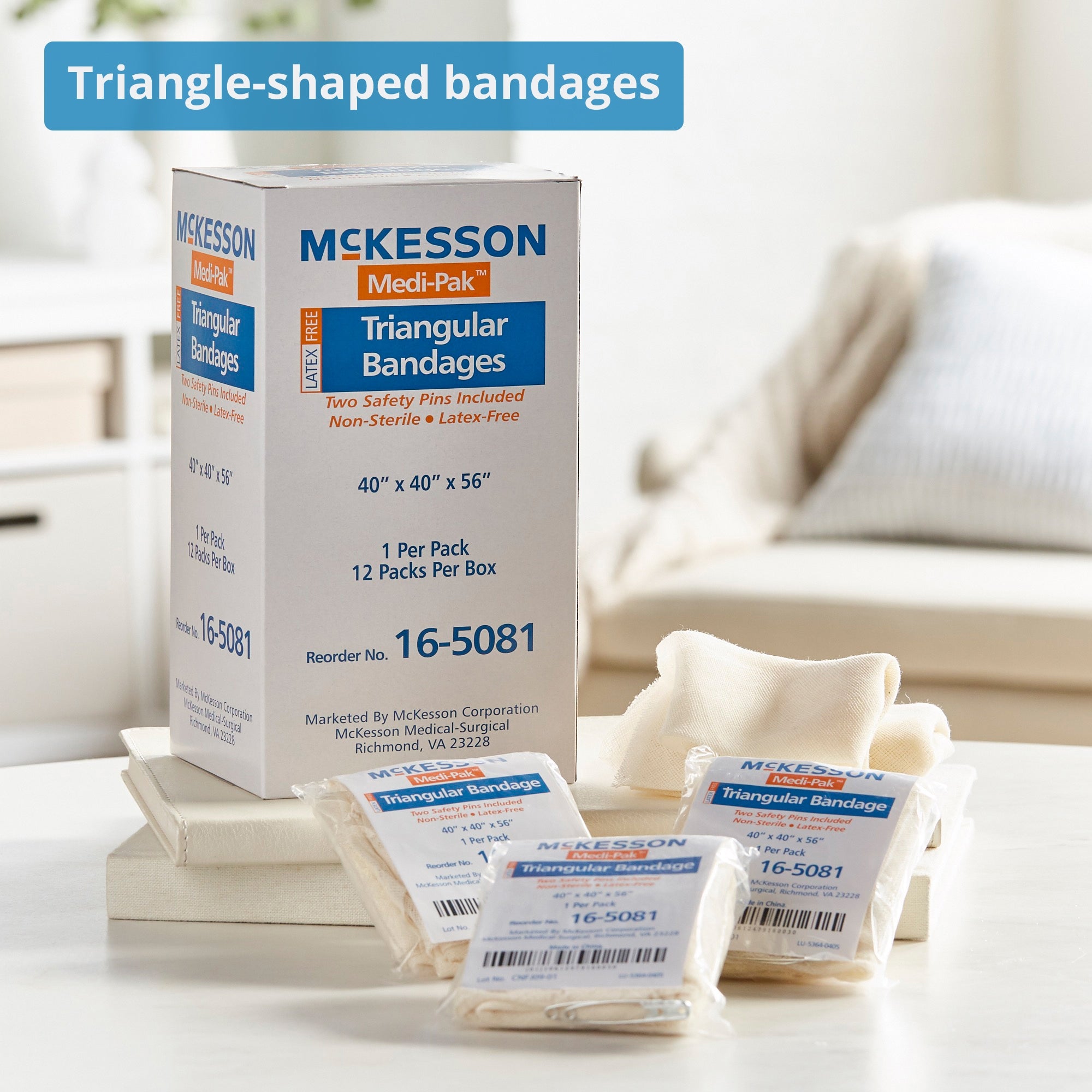 Triangular Bandage / Arm Sling McKesson Safety Pin One Size Fits Most