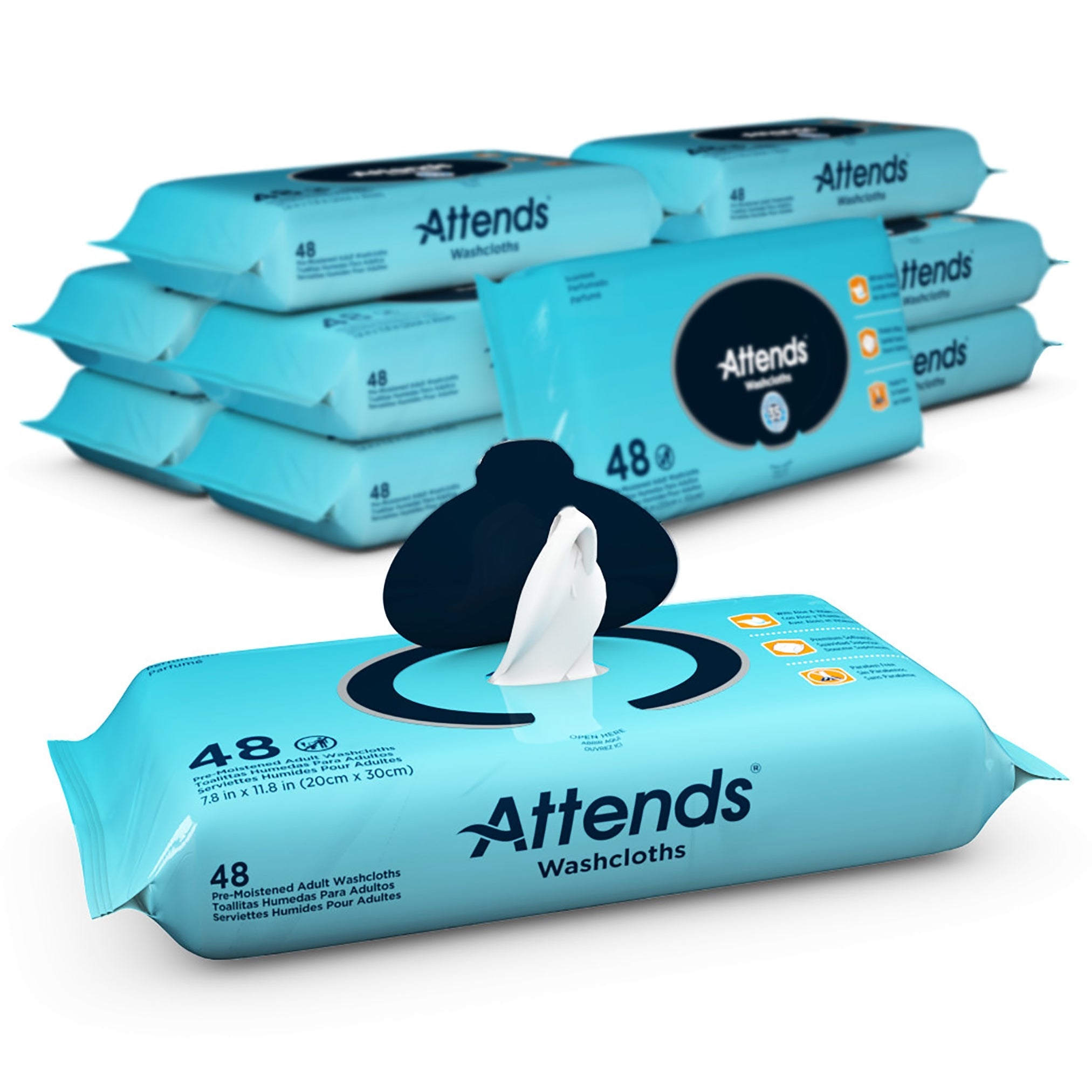 Personal Cleansing Wipe Attends Soft Pack Scented 48 Count, Packaging Type- Case