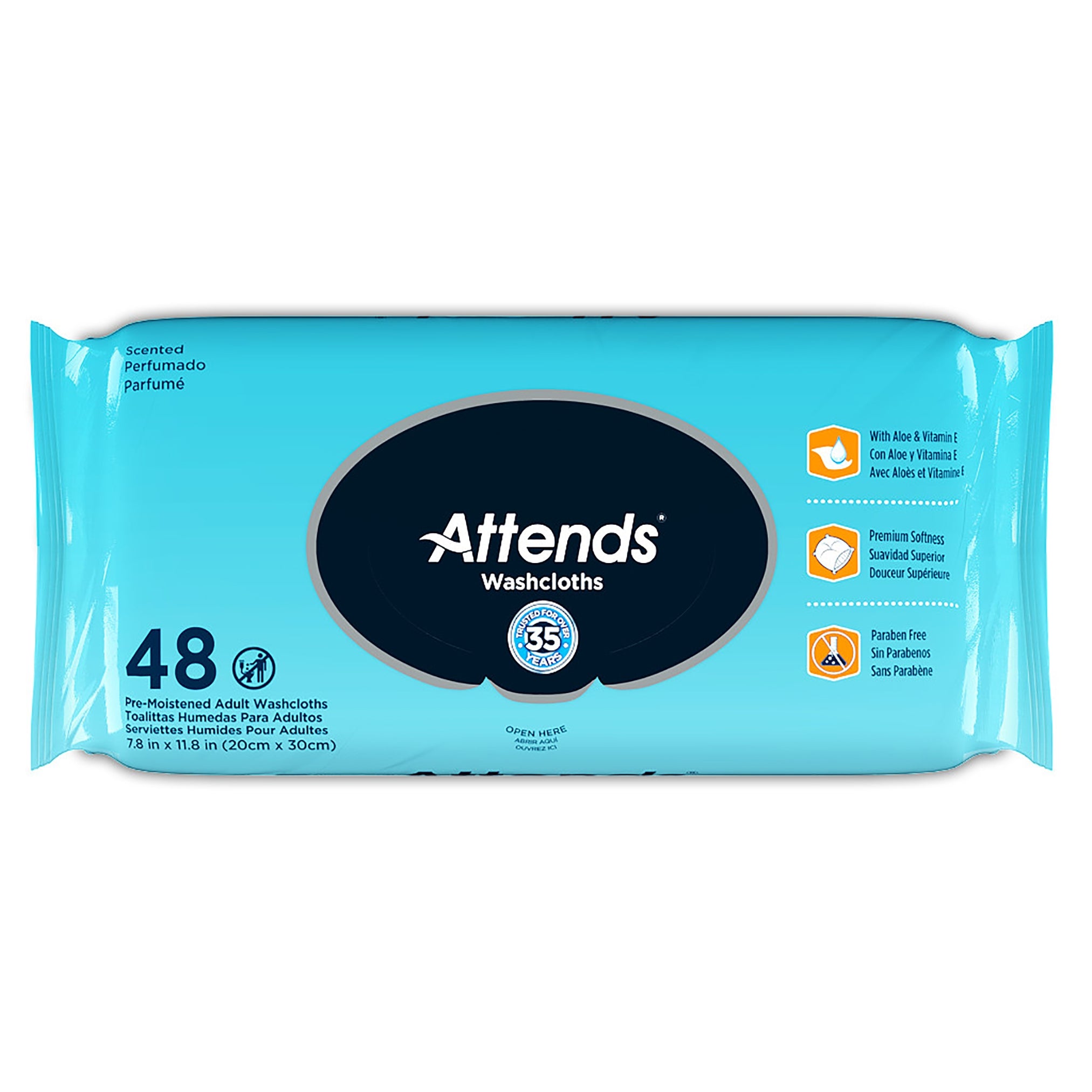 Personal Cleansing Wipe Attends Soft Pack Scented 48 Count, Packaging Type- Case