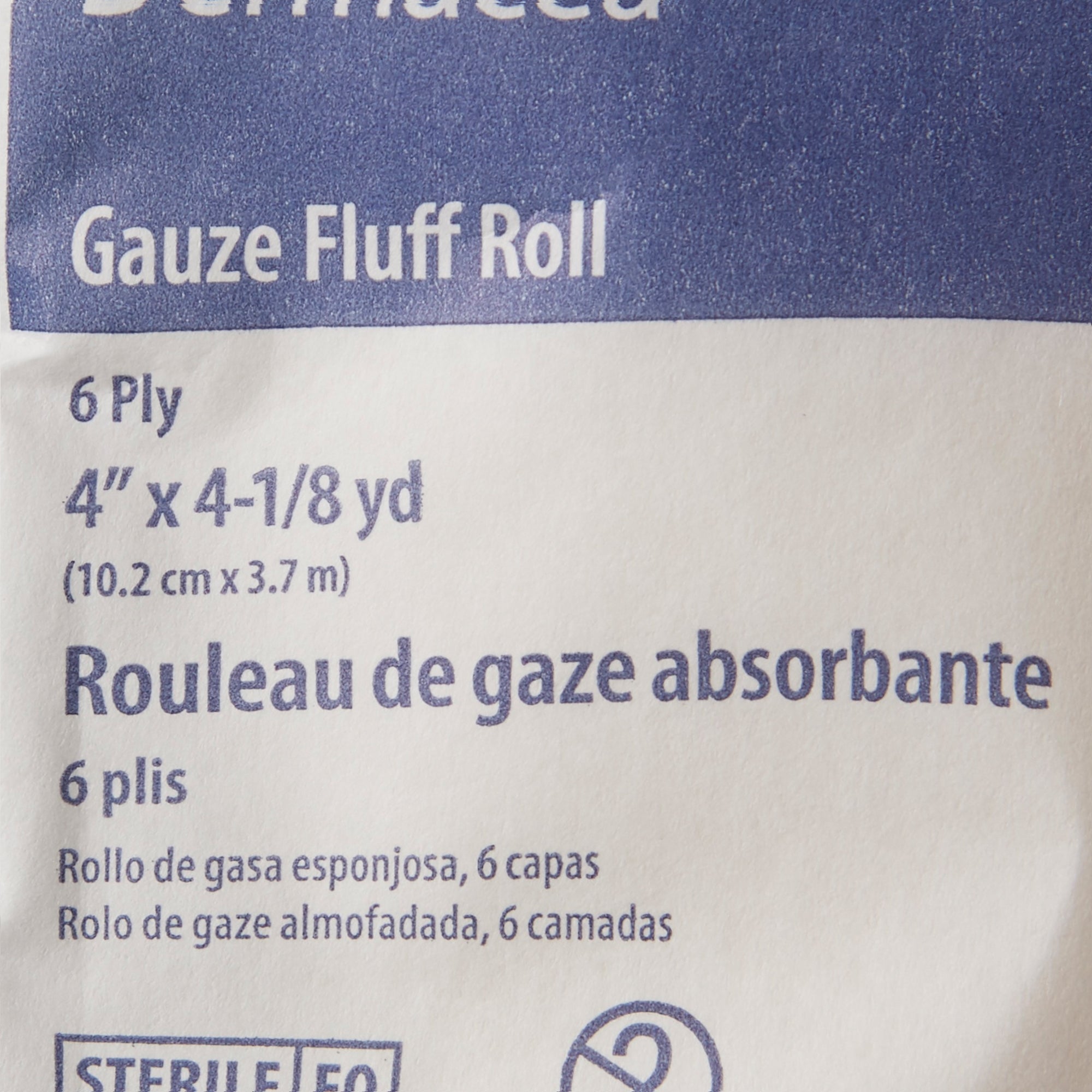 Fluff Bandage Roll Dermacea 4 Inch X 4-1/8 Yard 6-Ply Sterile 1 per Pouch, Packaging Type- Case