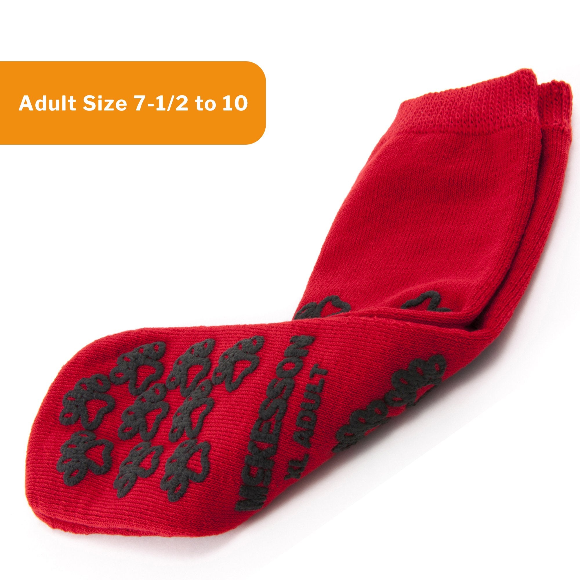 Slipper Socks McKesson Terries Unisex Adult X-Large Double Tread Single Patient Use Red, Packaging Type - Pair