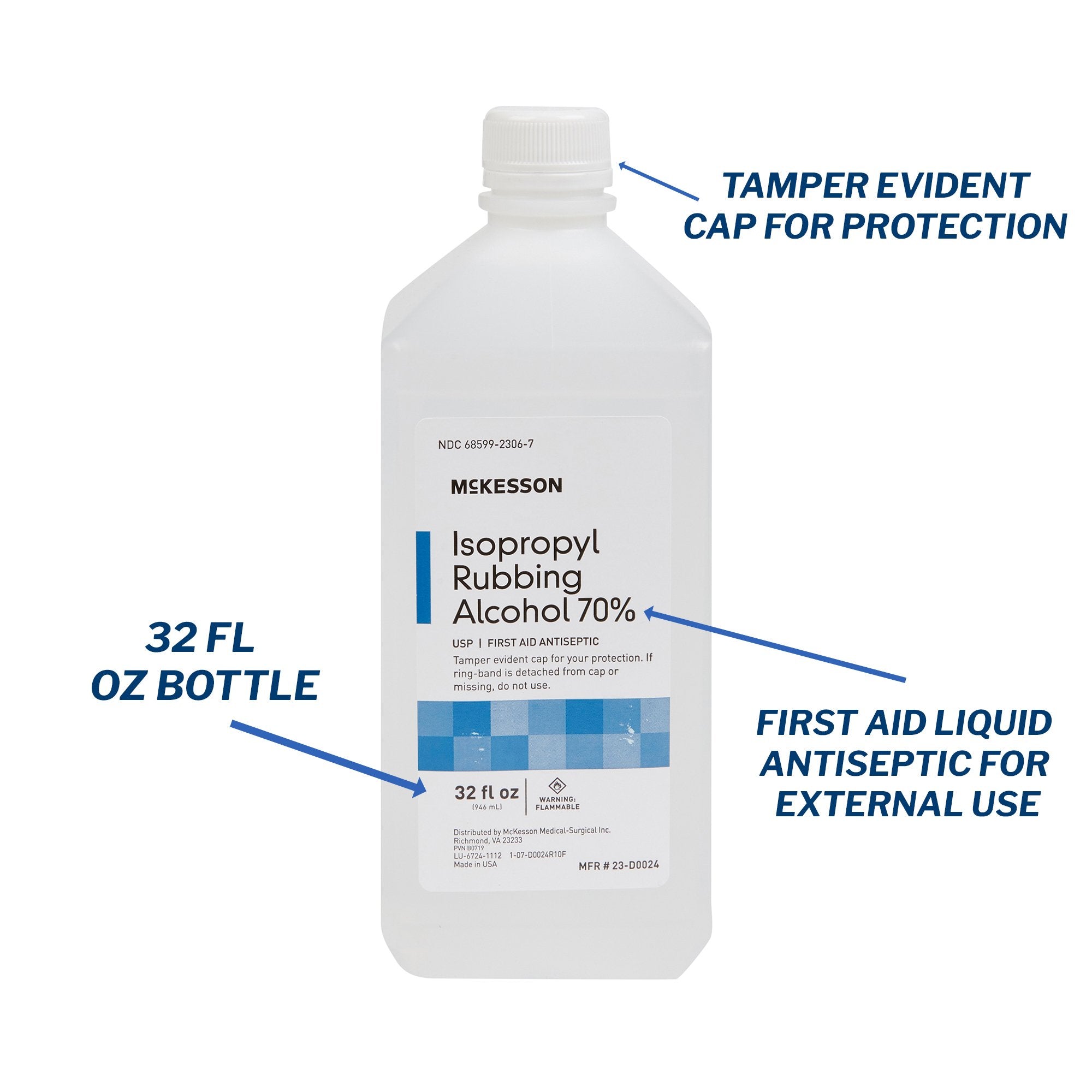Antiseptic McKesson Brand Topical Liquid 32 oz. Bottle, Packaging Type- Case