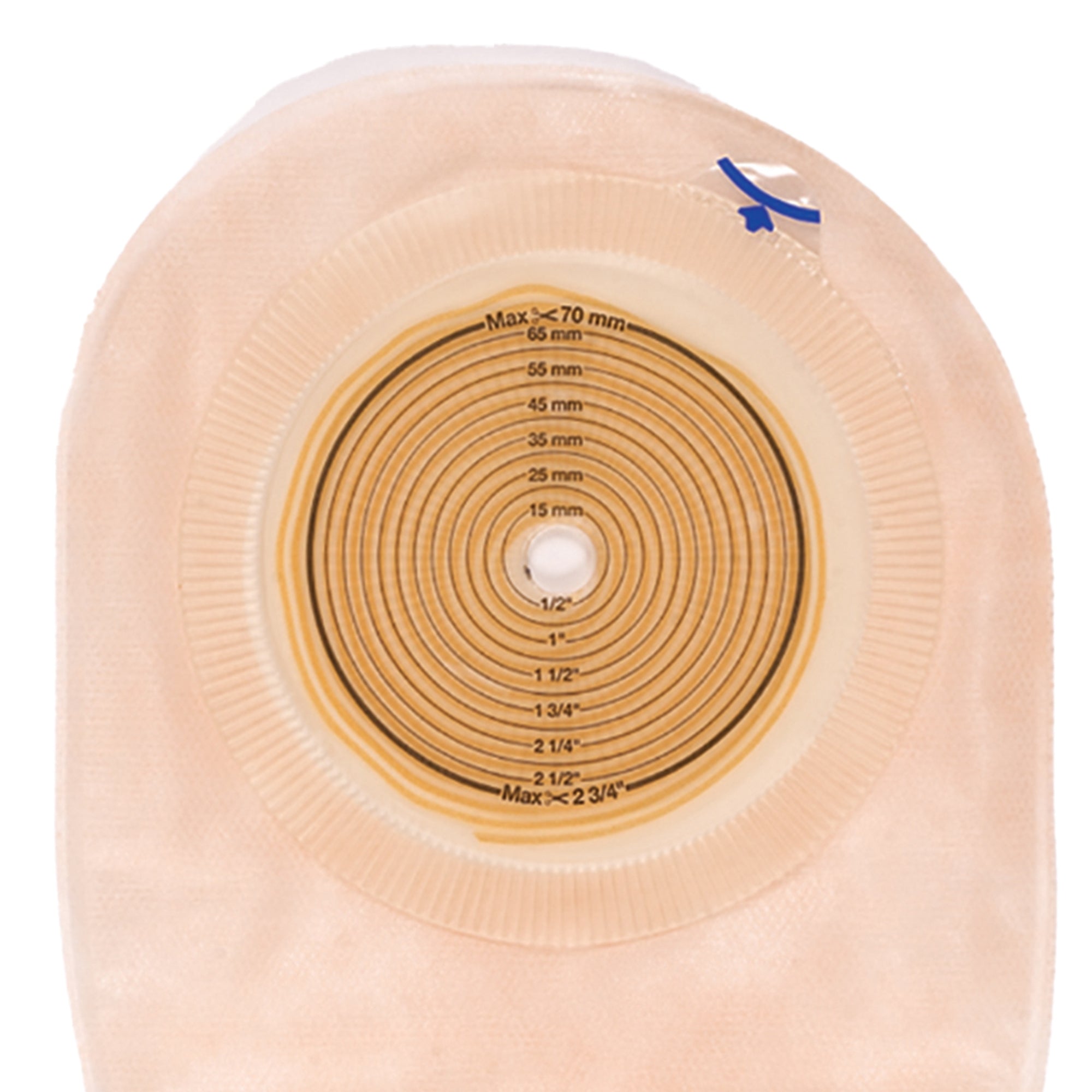 Colostomy Pouch Assura One-Piece System 11-1/2 Inch Length Flat, Trim to Fit 3/8 to 2-1/4 Inch Stoma Drainable | 10/Box