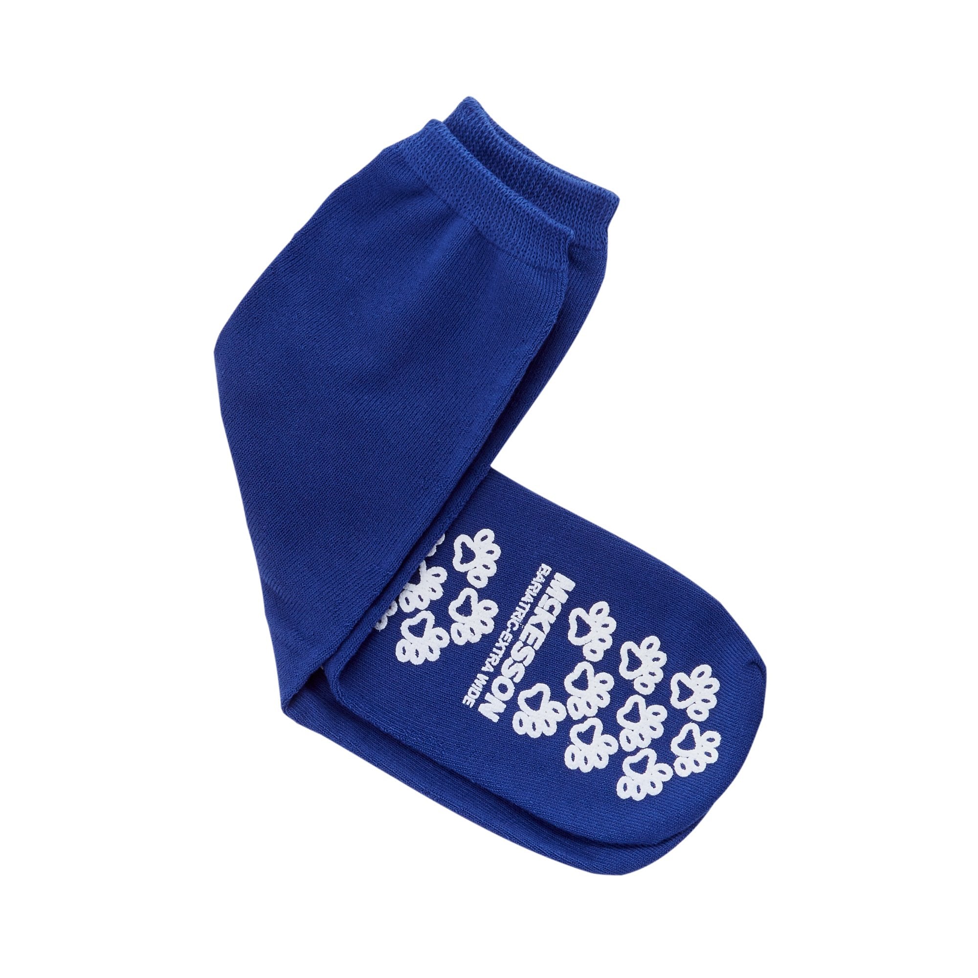 Slipper Socks McKesson Terries Unisex Adult Bariatric / X-Wide Double Tread Single Patient Use Royal Blue, Packaging Type- Case