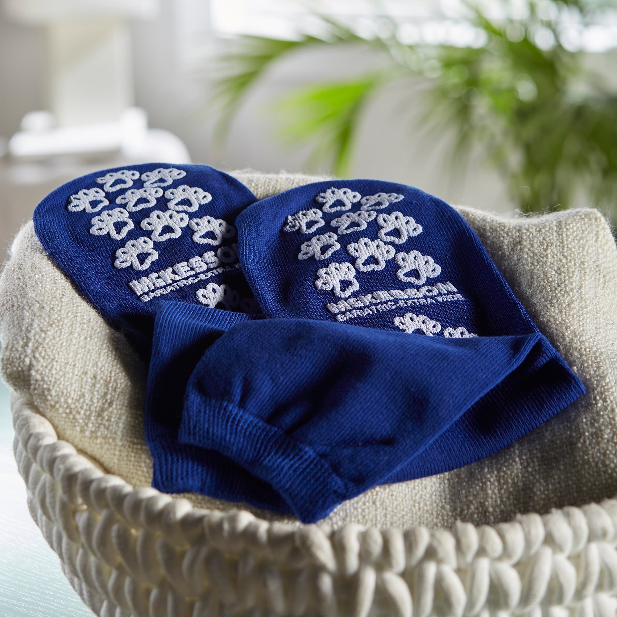Slipper Socks McKesson Terries Unisex Adult Bariatric / X-Wide Double Tread Single Patient Use Royal Blue, Packaging Type- Case