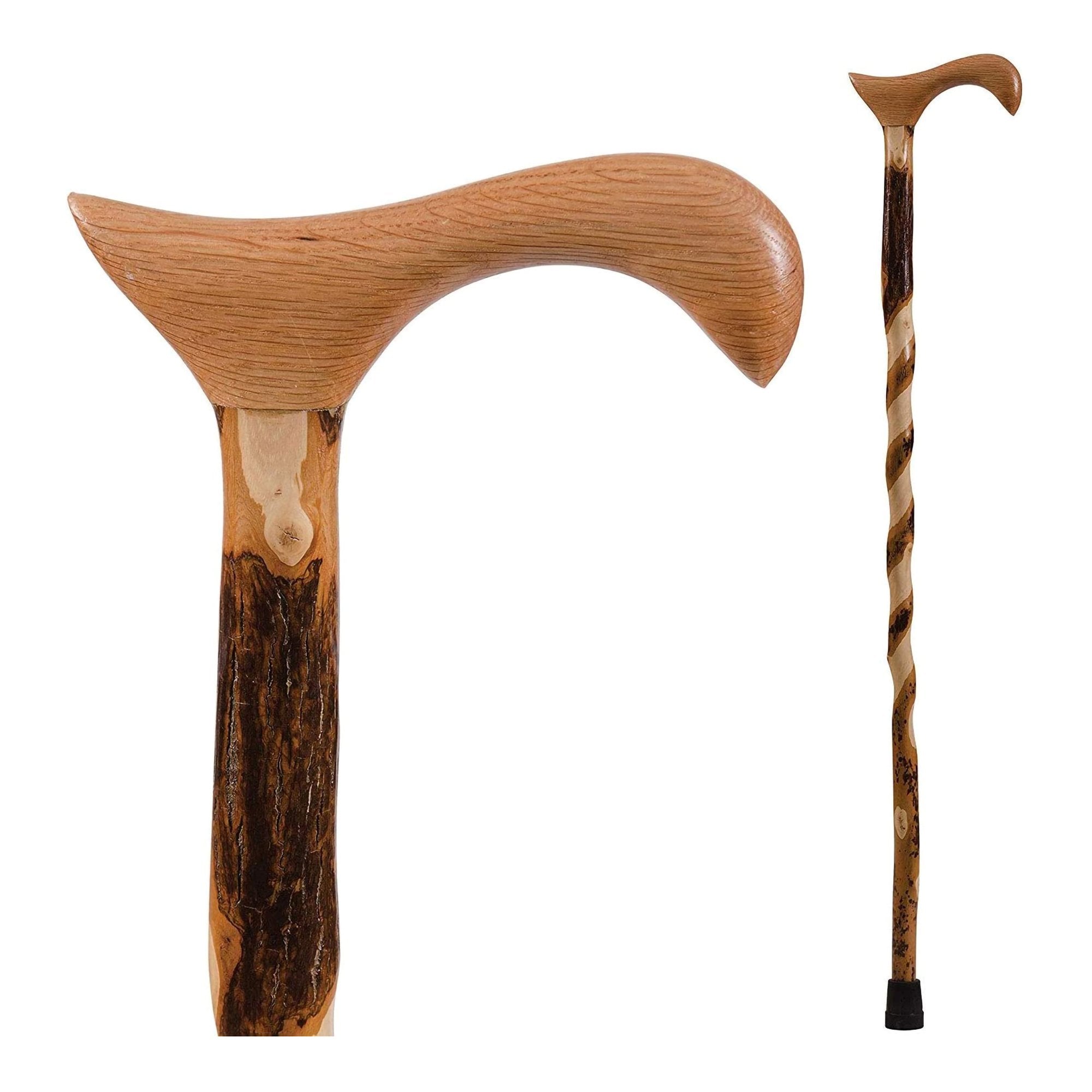 T-Handle Cane Brazos Twisted Wood 34 Inch Height Wood Grain