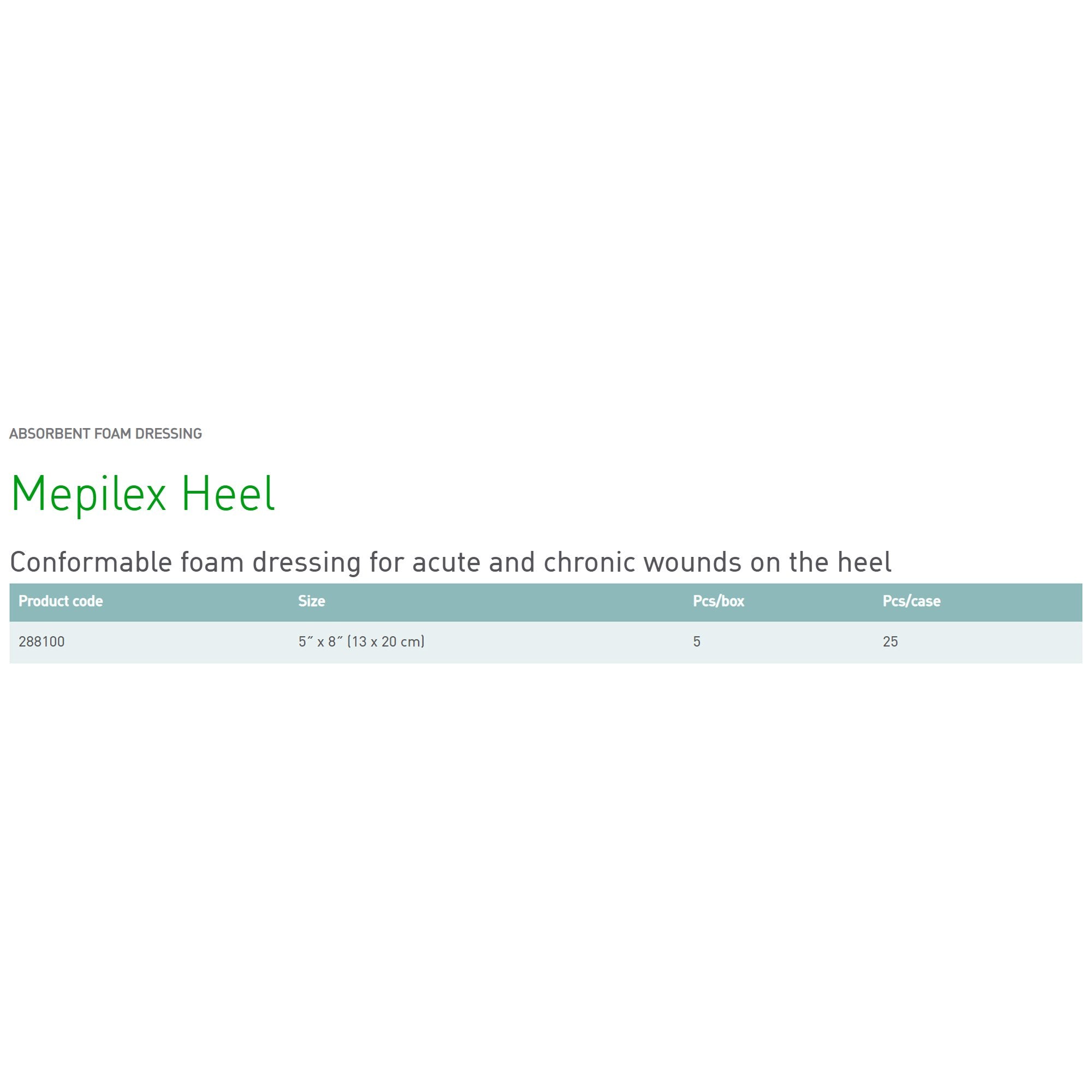 Foam Dressing Mepilex Heel 5 X 8 Inch Without Border Film Backing Silicone Adhesive Heel Sterile,Packaging Type- Each
