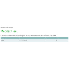 Foam Dressing Mepilex Heel 5 X 8 Inch Without Border Film Backing Silicone Adhesive Heel Sterile, Packaging Type- Box