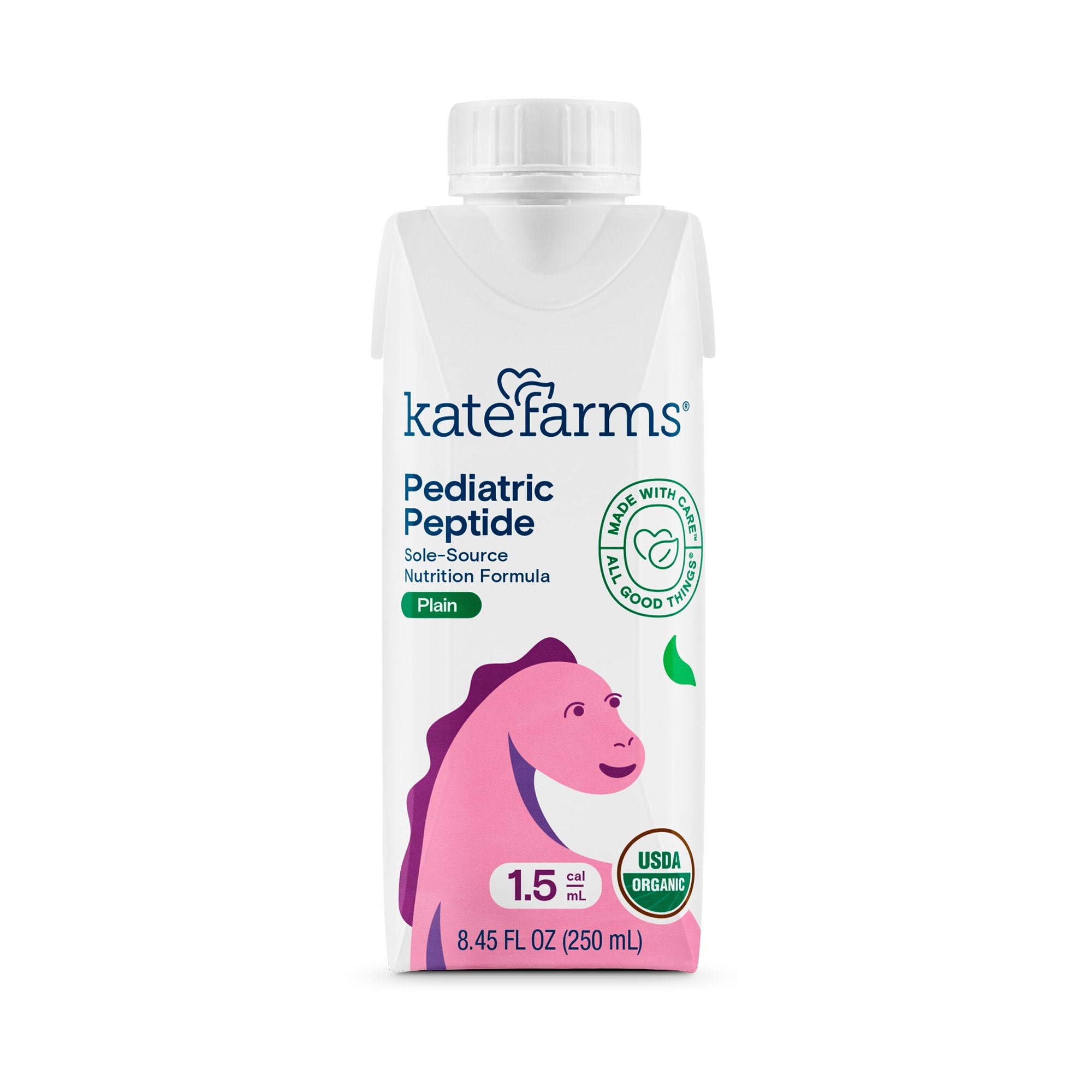 Pediatric Oral Supplement Kate Farms Pediatric Peptide 1.5 Plain Flavor 8.45 oz. Carton Liquid Organic Hydrolyzed Pea Protein