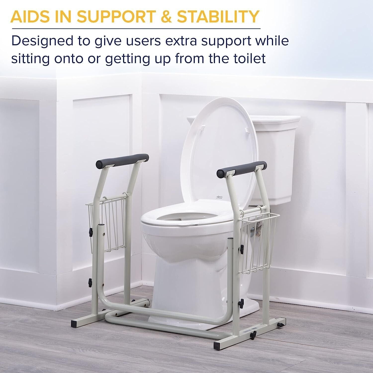 Toilet Safety Rail Adult Handicap Support Grip Handle Aid Bath Room Mobility New