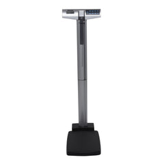 Column Scale with Height Rod Health O Meter Digital Display 660 lbs. / 300 kg Capacity Black / Gray AC Adapter / Battery Operated