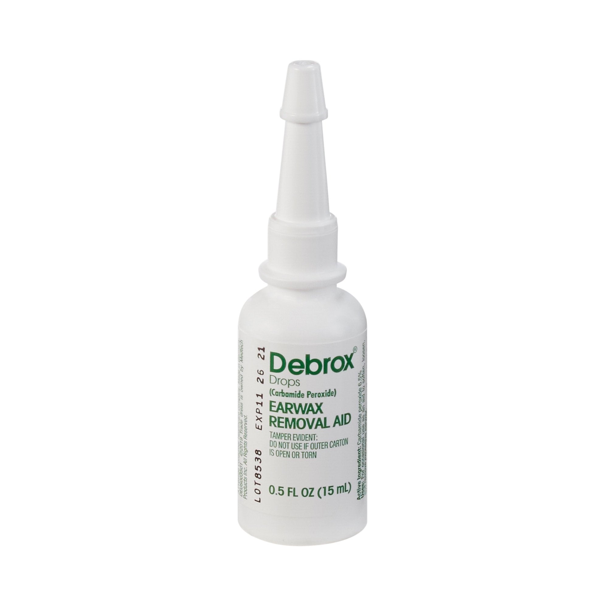 Ear Wax Remover Debrox 0.5 oz. Otic Drops 6.5% Strength Carbamide Peroxide,Packaging Type- Each