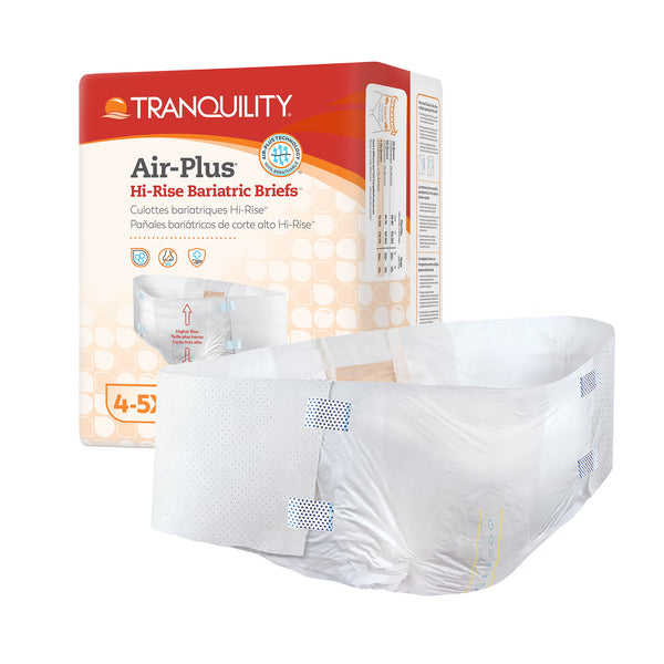 Unisex Adult Incontinence Brief Tranquility AIR-Plus Bariatric 4 to 5X-Large Disposable Heavy Absorbency, Packaging Type- Case Default Title