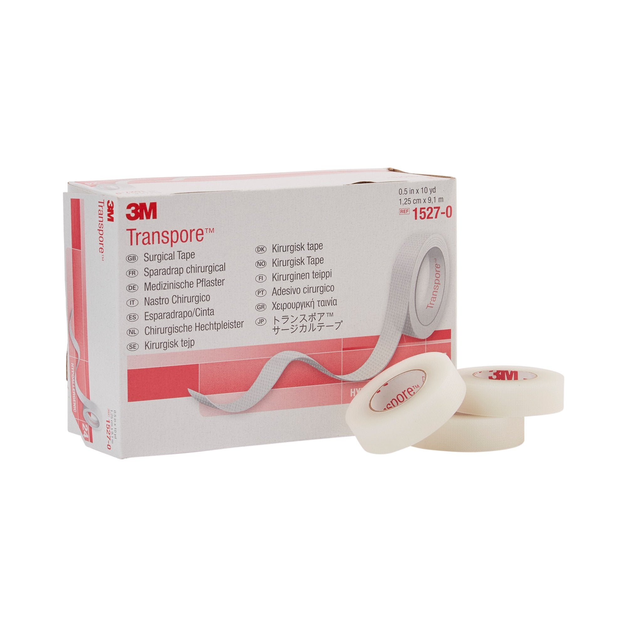 Medical Tape 3M Transpore Transparent 1/2 Inch X 10 Yard Plastic NonSterile