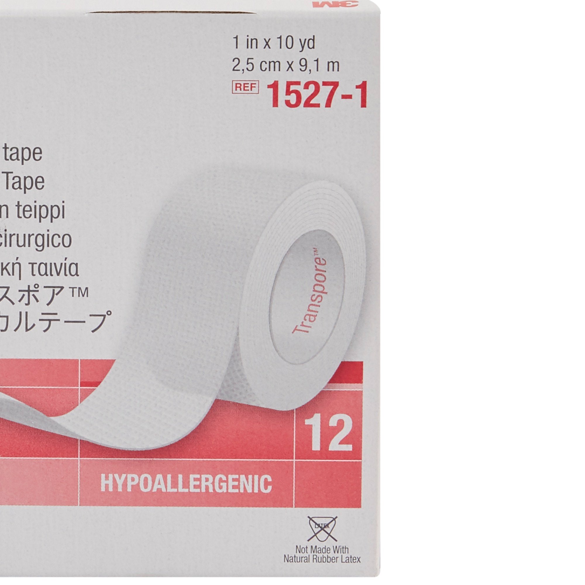 Medical Tape 3M Transpore Transparent 1 Inch X 10 Yard Plastic NonSterile
