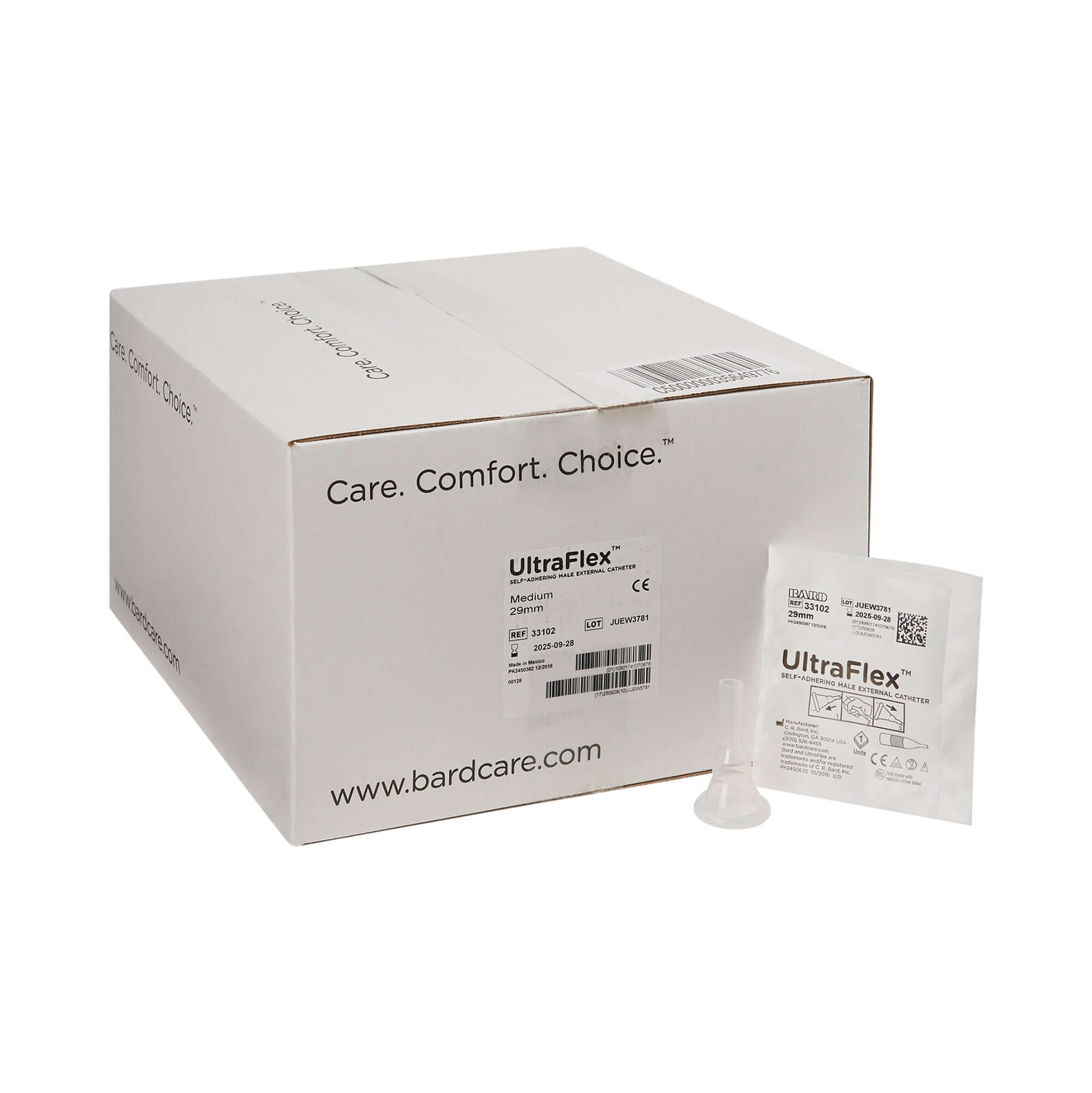 Male External Catheter UltraFlex Self-Adhesive Band Silicone Intermediate,  Packaging Type- Each