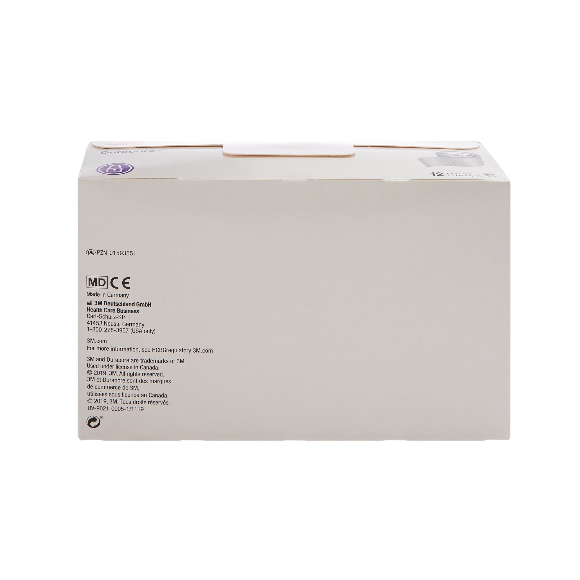 Medical Tape 3M Durapore White 1 Inch X 10 Yard Silk-Like Cloth NonSterile