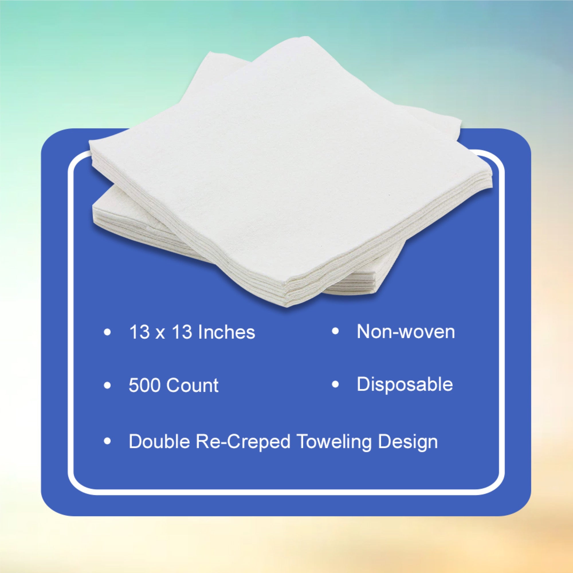 Washcloth McKesson 13 X 13 Inch White Disposable, Packaging Type- Case