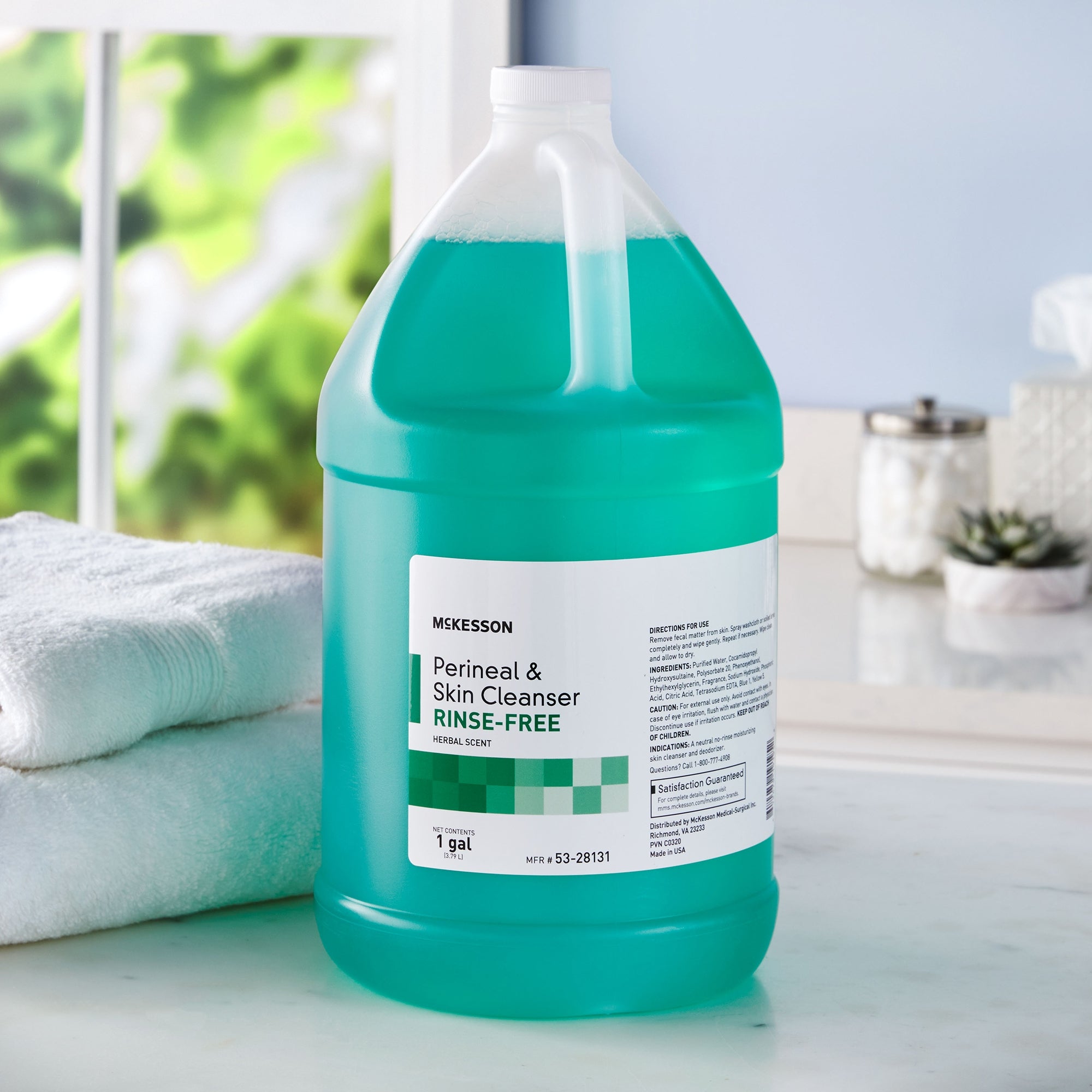 Rinse-Free Perineal Wash McKesson Liquid 1 gal. Jug Herbal Scent, Packaging Type- Case