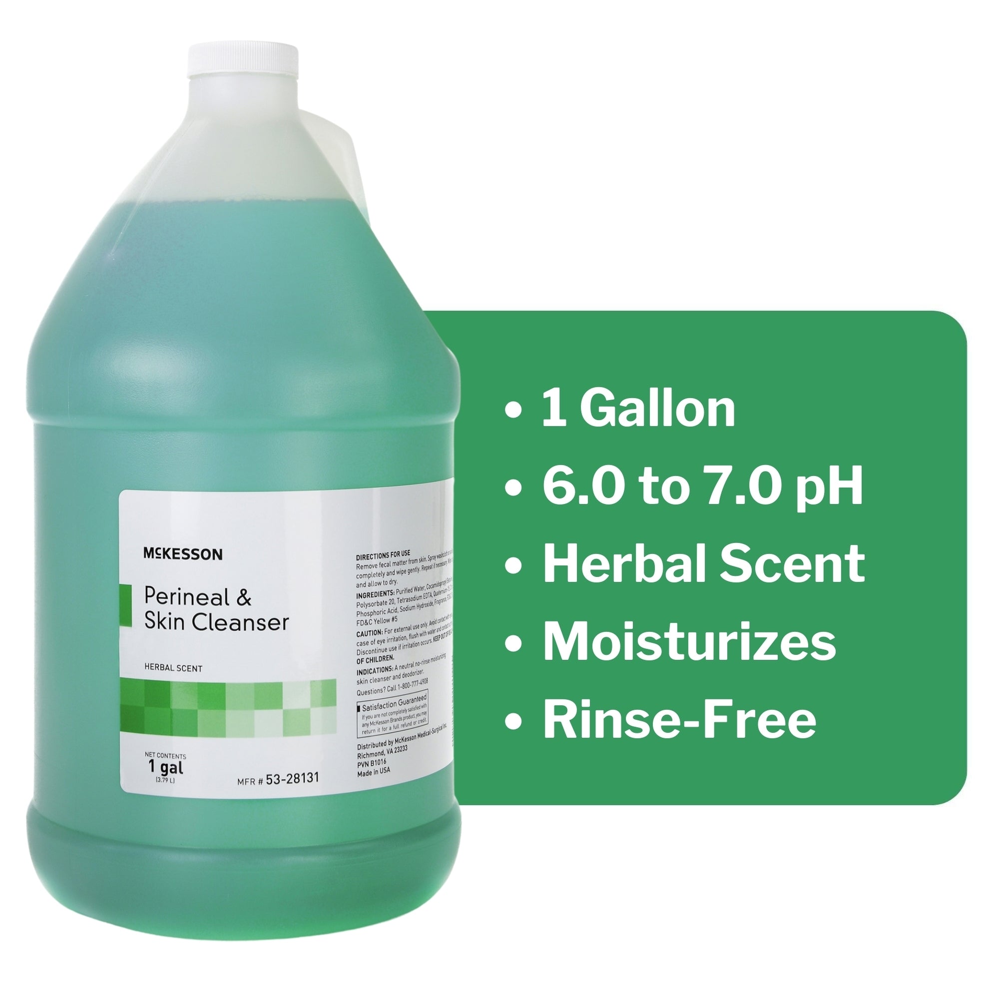 Rinse-Free Perineal Wash McKesson Liquid 1 gal. Jug Herbal Scent, Packaging Type- Case