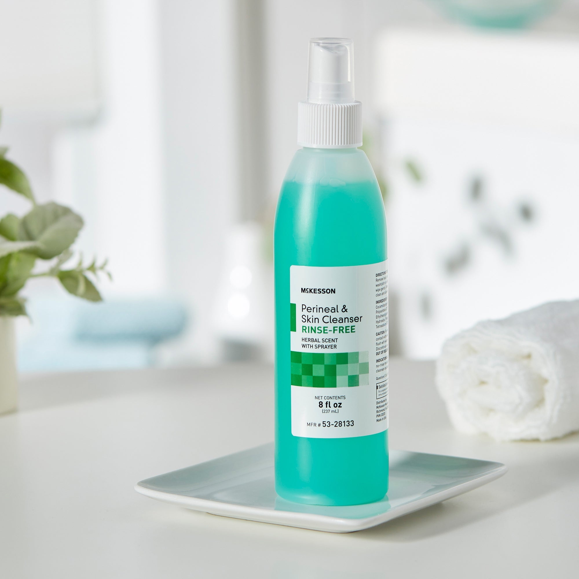 Rinse-Free Perineal Wash McKesson Liquid 8 oz. Pump Bottle Herbal Scent