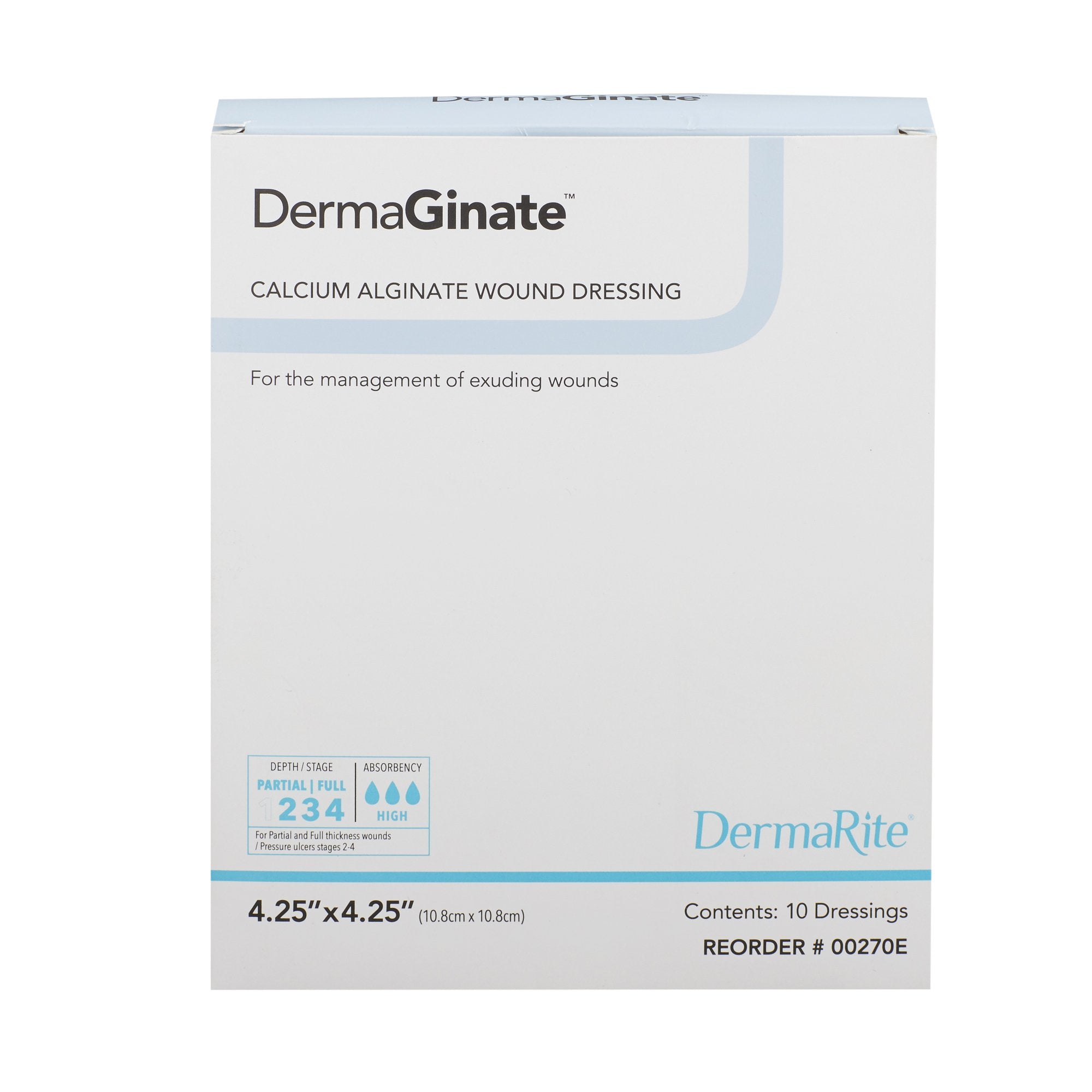 Alginate Dressing DermaGinate 4-1/4 X 4-1/4 Inch Square, Packaging Type- Box
