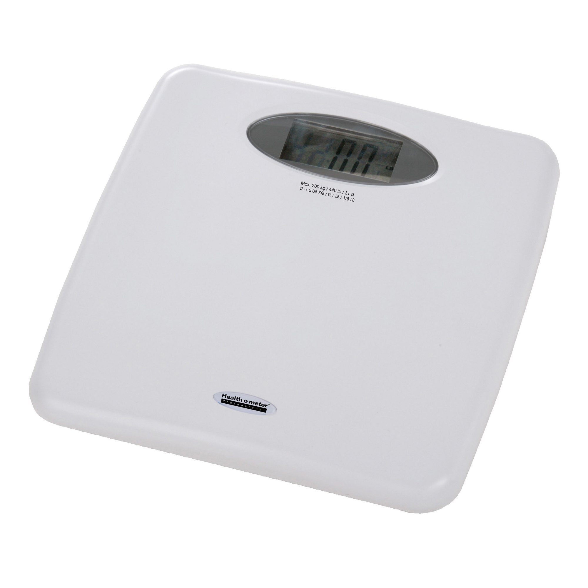Floor Scale Health O Meter Digital Display 440 lbs. / 200 kg Capacity White Battery Operated