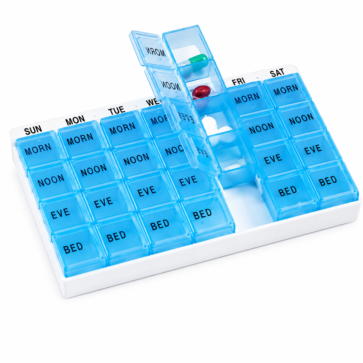 Medichest  6 7/8 X4 1/2 X7/8  7-day W/4 Compartments Per Day