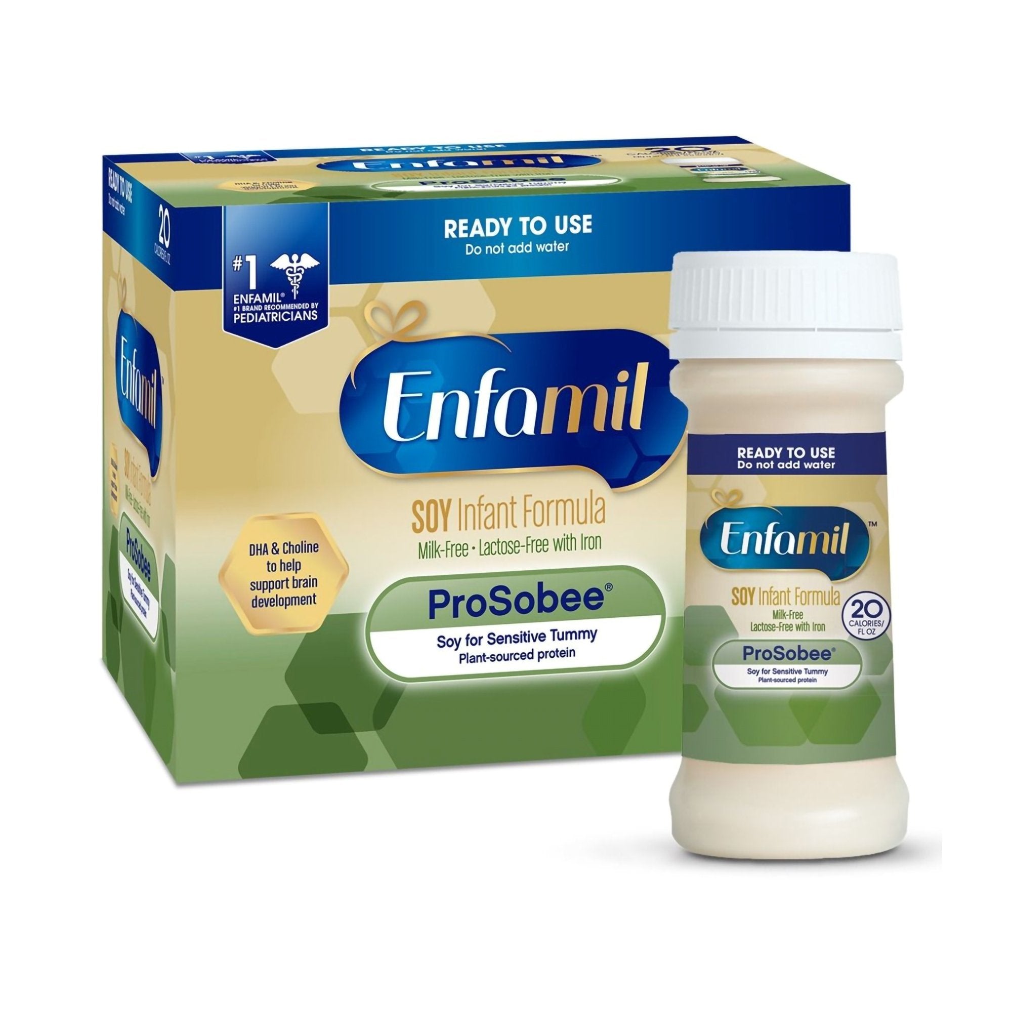Infant Formula Enfamil ProSobee Unflavored 2 oz. Nursette Bottle Liquid Soy Lactose Intolerance