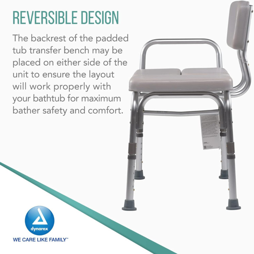 Padded Tub Transfer Bench Seat