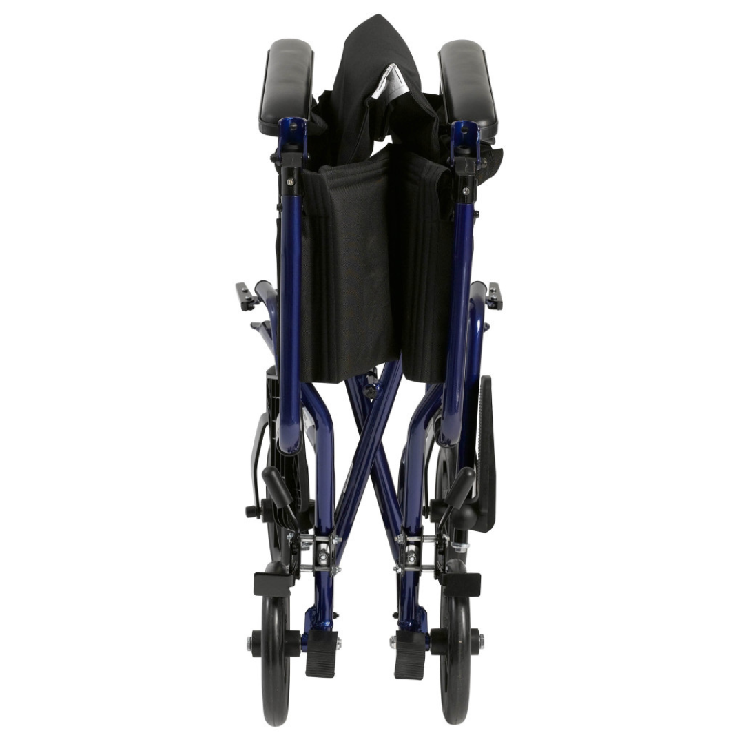 Drive ATC17-BL Medical Wheelchair Transport Lightweight Blue 17