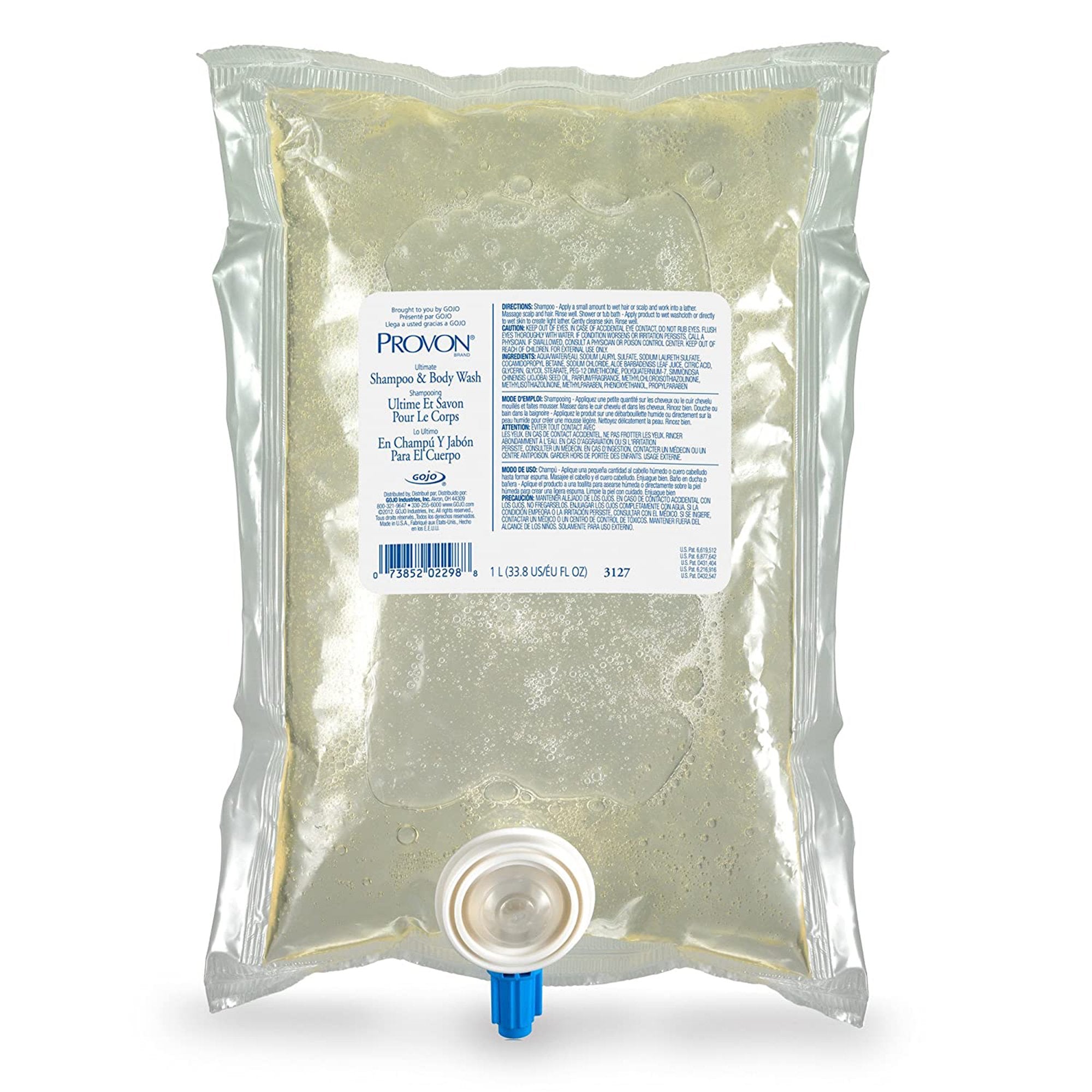 Shampoo and Body Wash PROVON 1,000 mL Dispenser Refill Bag Light Herbal Scent