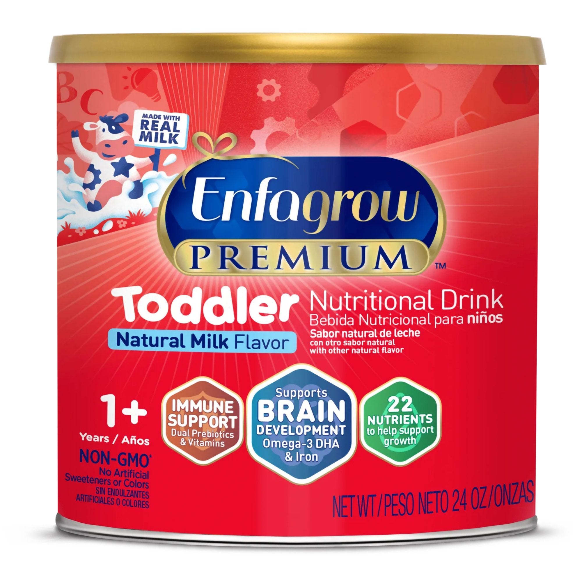 Pediatric Oral Supplement Enfagrow Premium Toddler Unflavored 24 oz. Can Powder