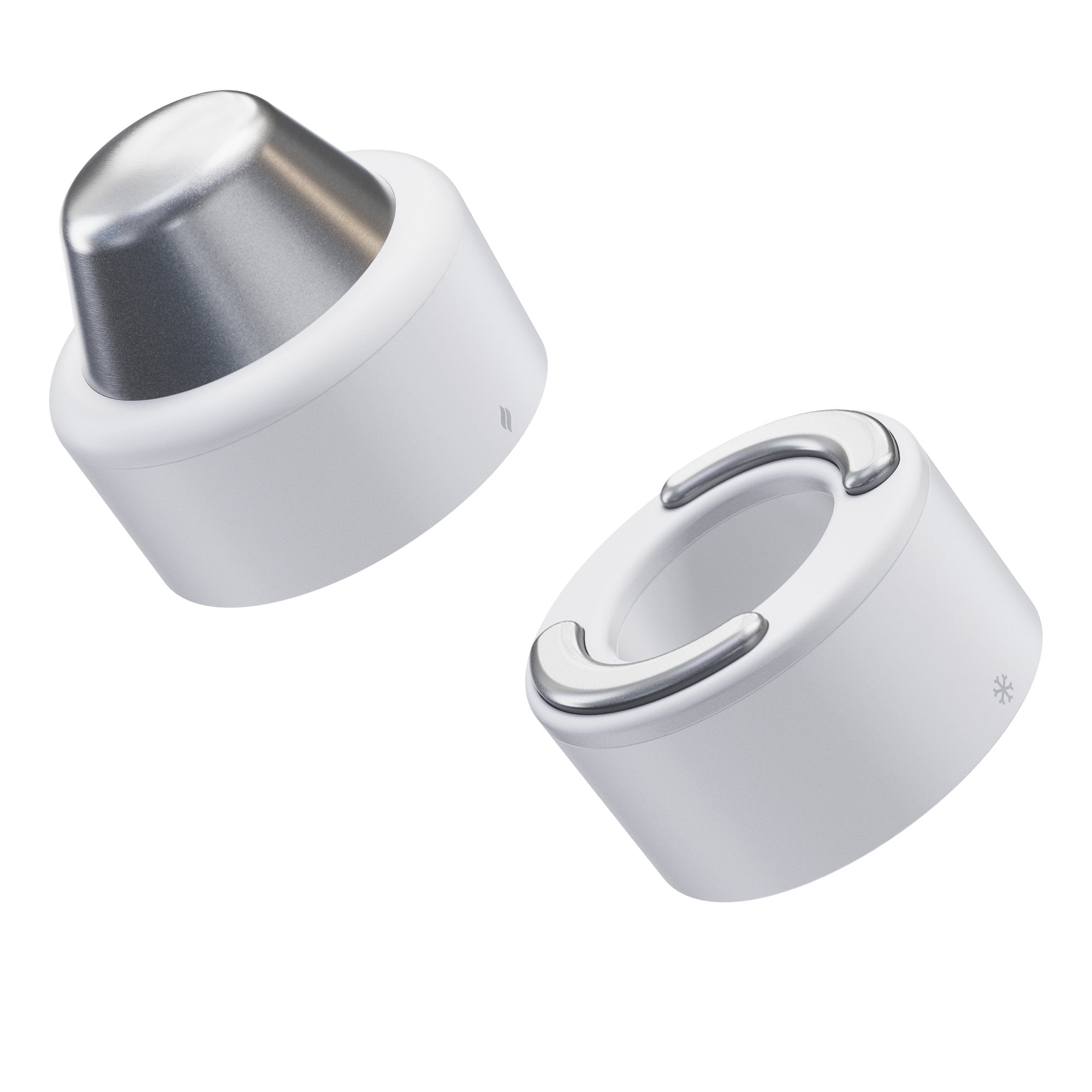 Hand Held Face Massager & Cleanser Attachment TheraFace Hot and Cold Rings   White 1 Hot Ring, 1 Cold Ring, Travel Pouch