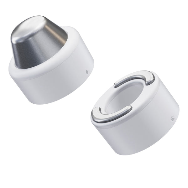 Hand Held Face Massager & Cleanser Attachment TheraFace Hot and Cold Rings   White 1 Hot Ring, 1 Cold Ring, Travel Pouch