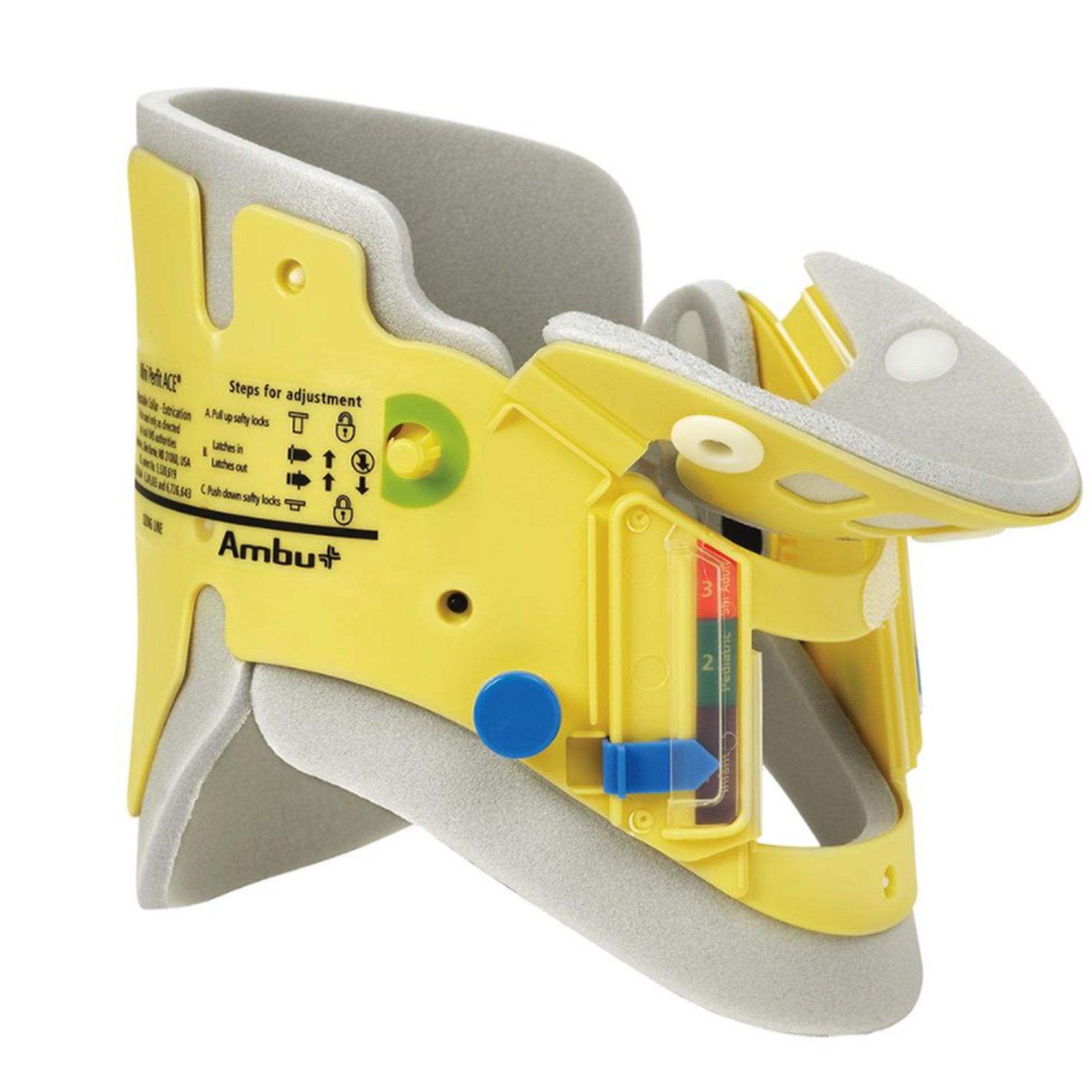 Extrication Cervical Collar Ambu Mini Perfit ACE Preformed Pediatric One Size Fits Most One Piece / Trachea Opening Adjustable Height Adjustable Neck Circumference