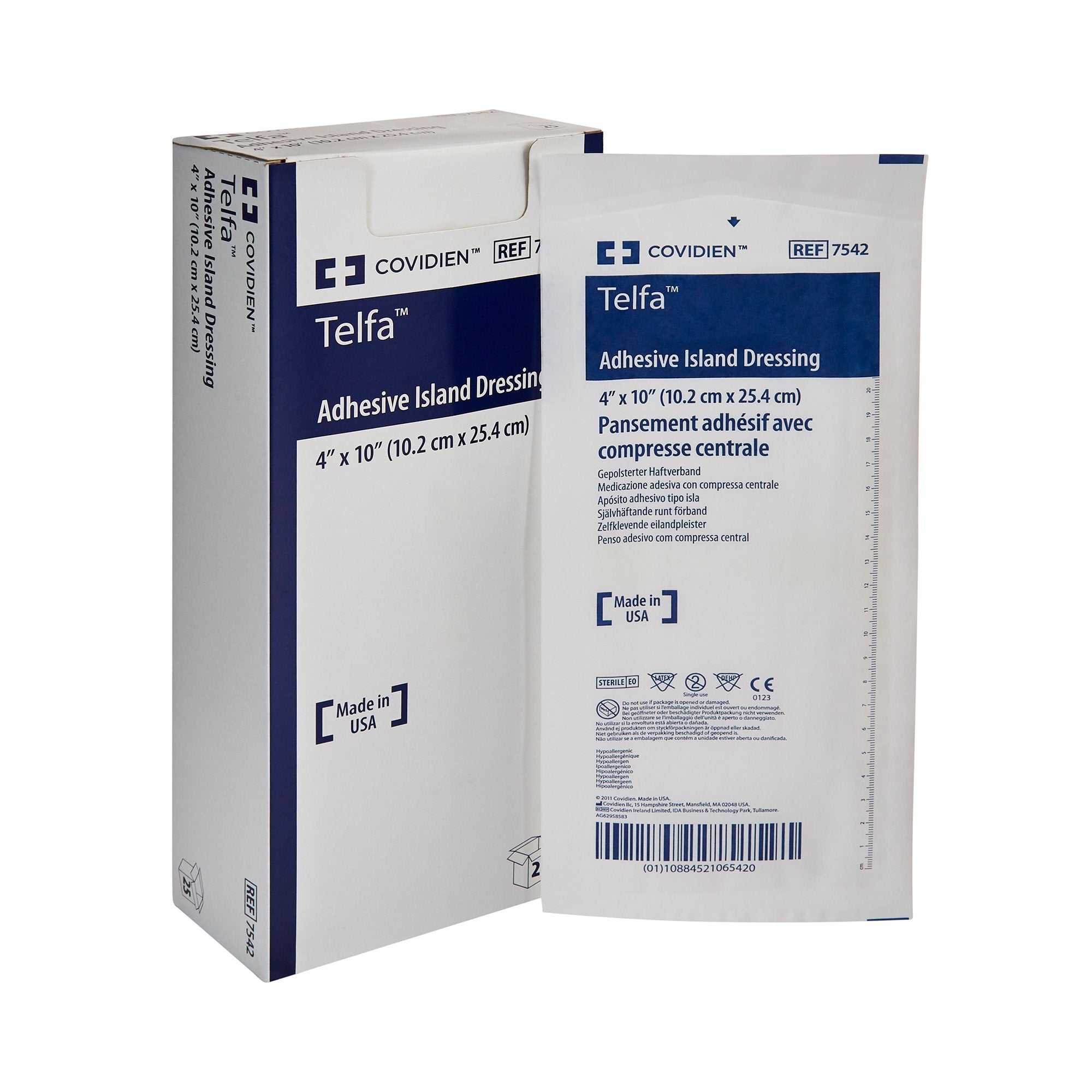 Island Dressing Telfa 4 X 10 Inch Rectangle Sterile