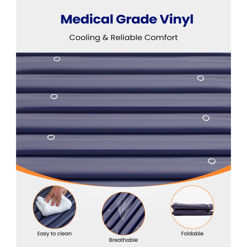 VOCIC S12VA Strip Alternating Air Pressure Mattress With Pump- Anti Bedsore Air Bed for Elderly & Hospital Use, 75 x 32.5 inches size, Weight Capacity 297 lbs, PVC material