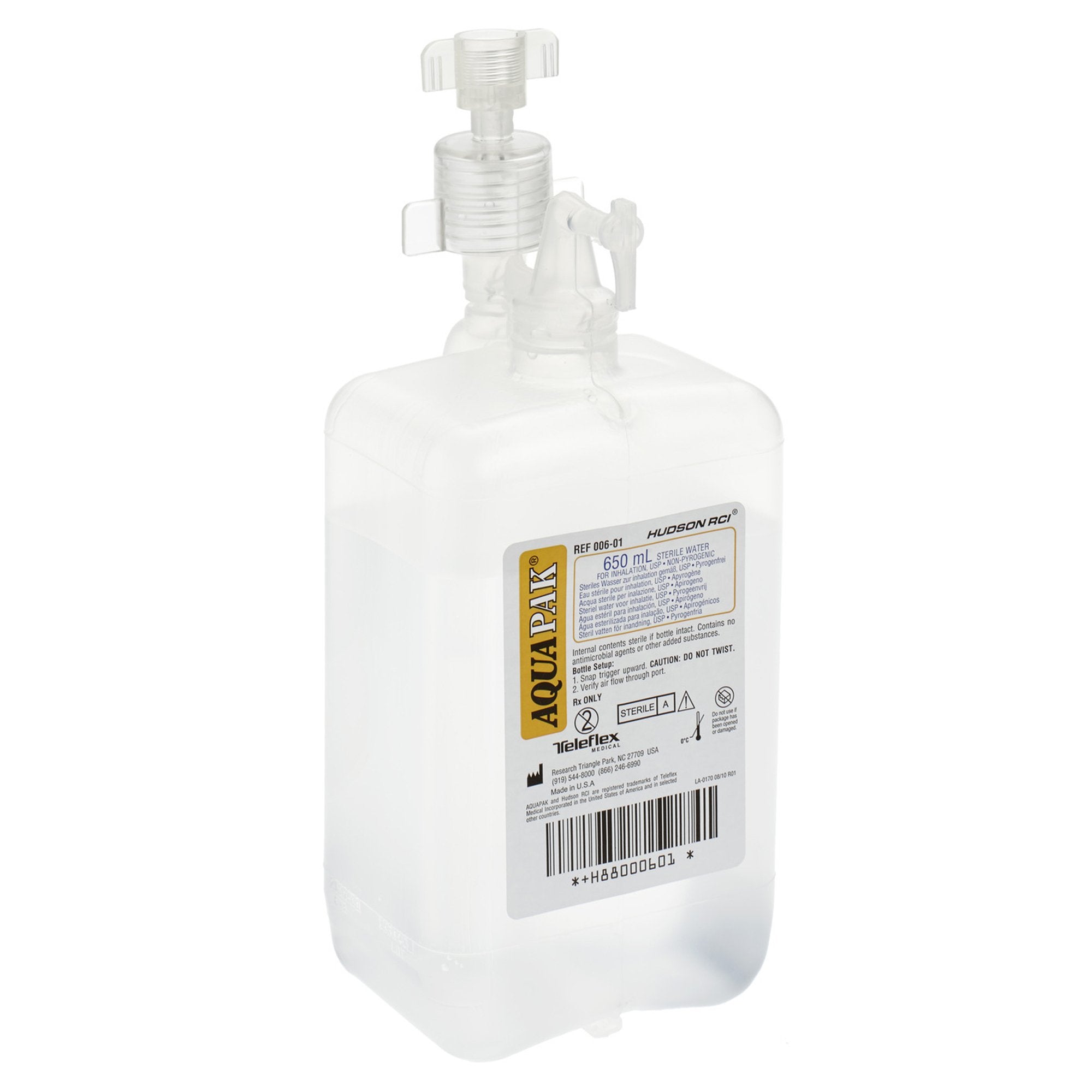 Aquapak Humidifier with Adapter 650 mL Sterile Water Adult / Pediatric, Packaging Type- Case