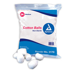 Cotton Balls Non Sterile Medium Pk/2000 Respiratory Care