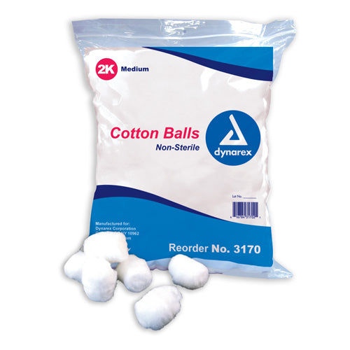Cotton Balls Non Sterile Medium Pk/2000 Respiratory Care