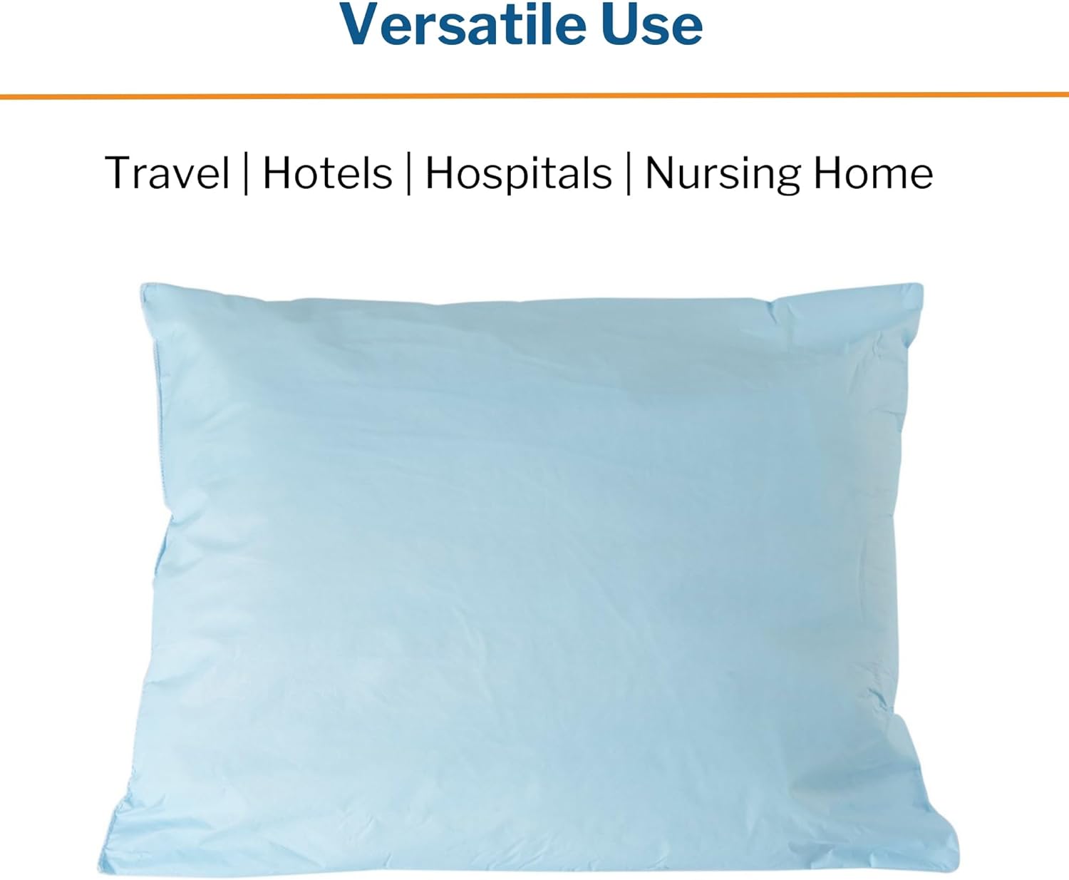 Bed Pillow McKesson 20 X 26 Inch Blue Reusable, Packaging Type- Each