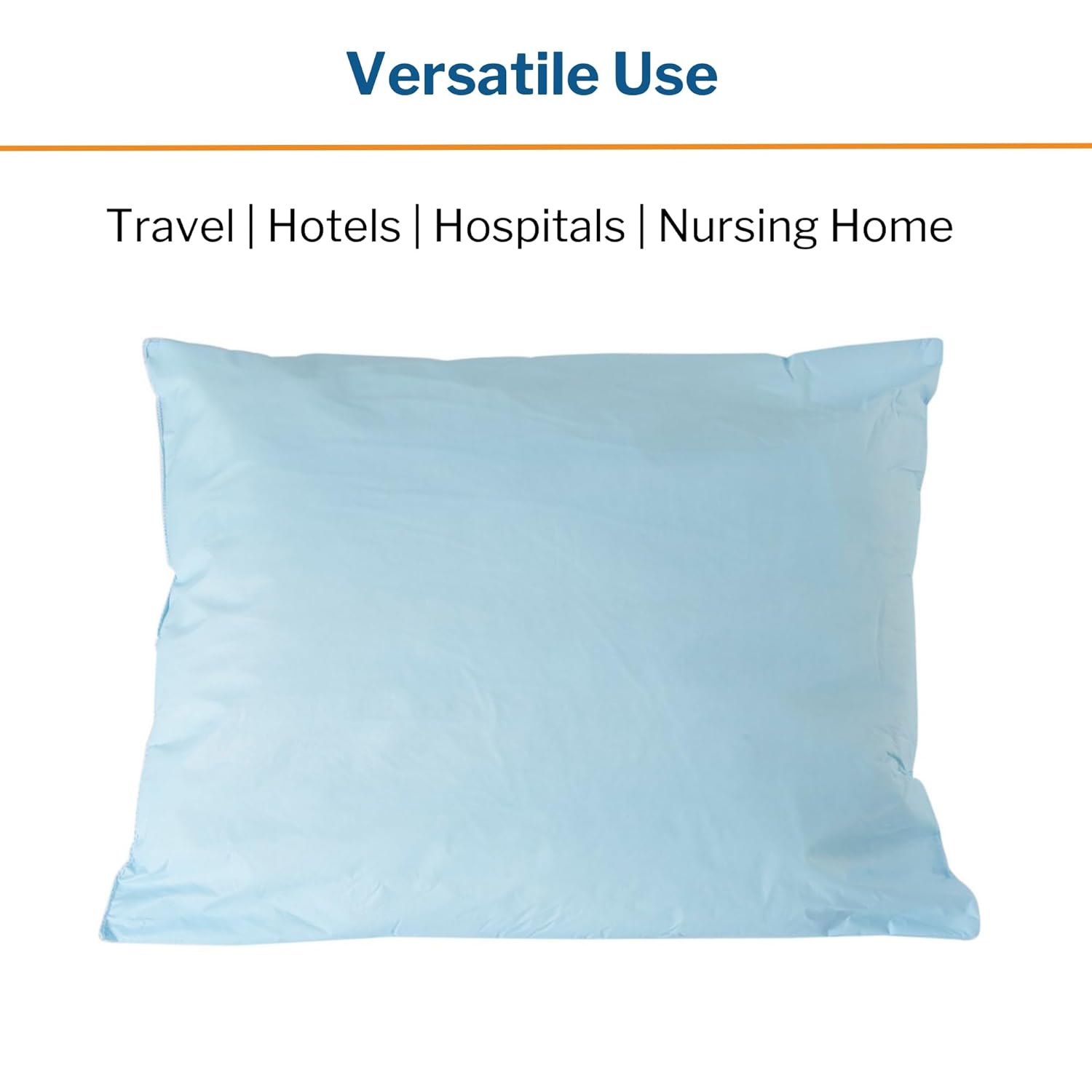 Bed Pillow McKesson 20 X 26 Inch Blue Reusable, Packaging Type- Case