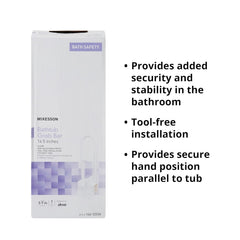 Bathtub Grab Bar McKesson White Steel, Packaging Type- Case