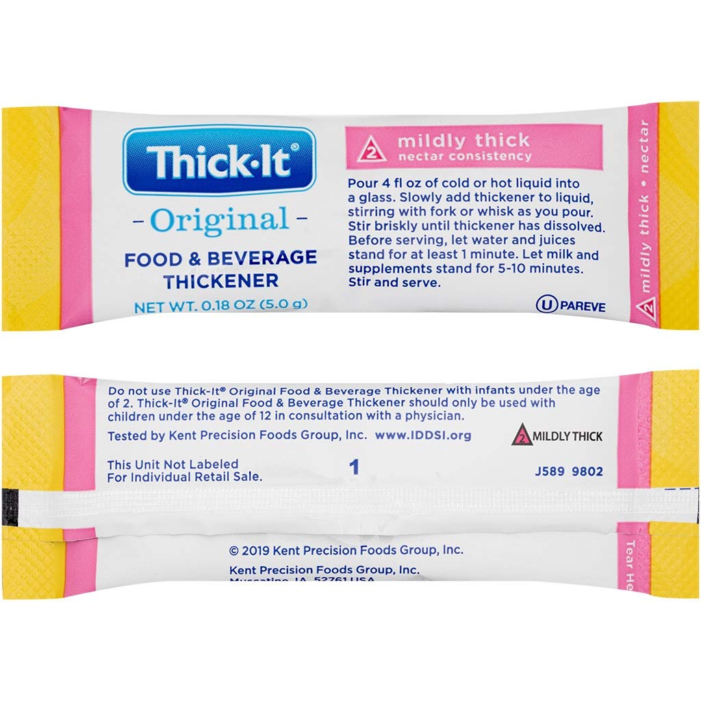 Food and Beverage Thickener Thick-It Original 6 Gram Individual Packet Unflavored Powder IDDSI Level 3 Moderately Thick/Liquidized, Packaging Type- Case