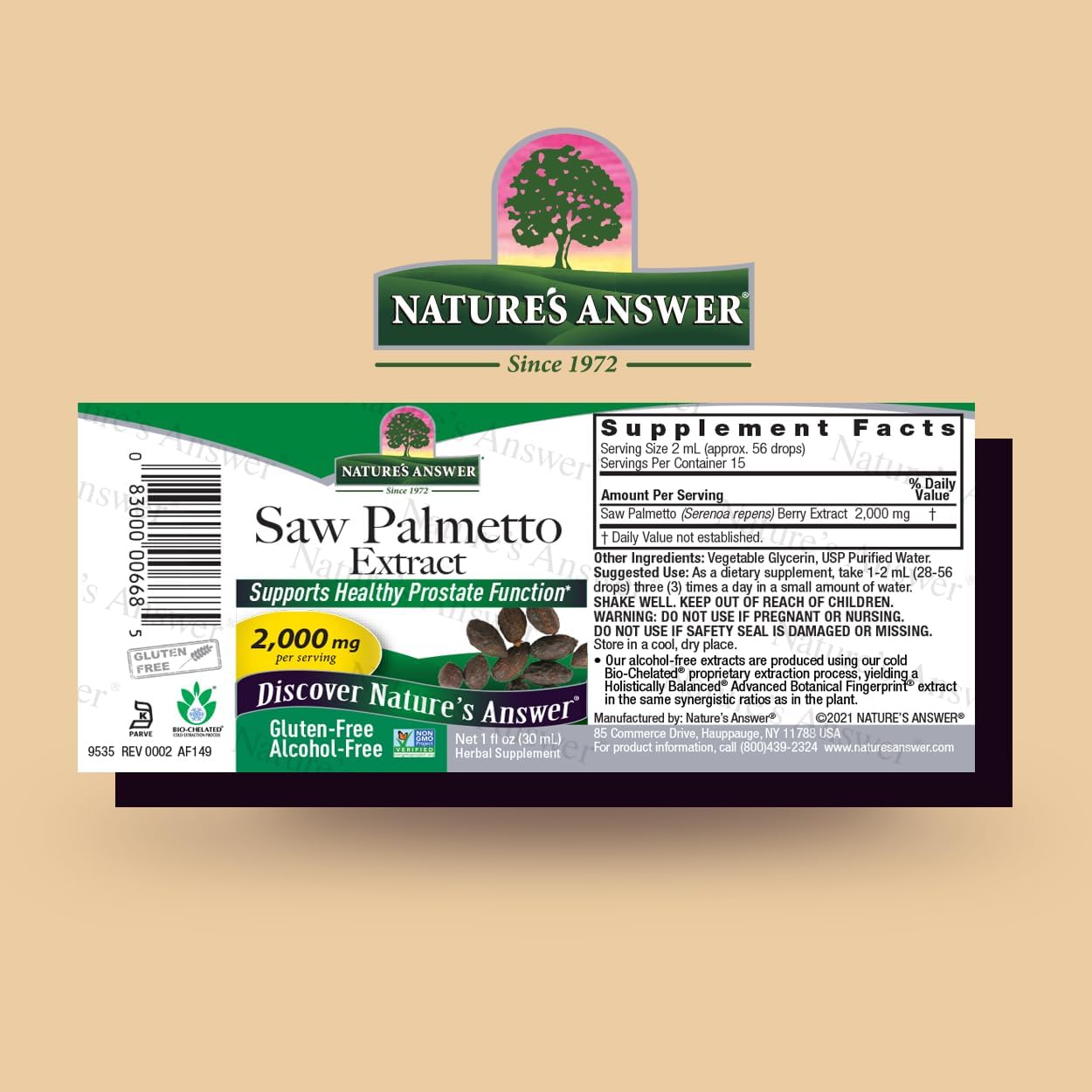Nature's Answer - Saw Palmetto Berry Alcohol Free - 1 Fl Oz