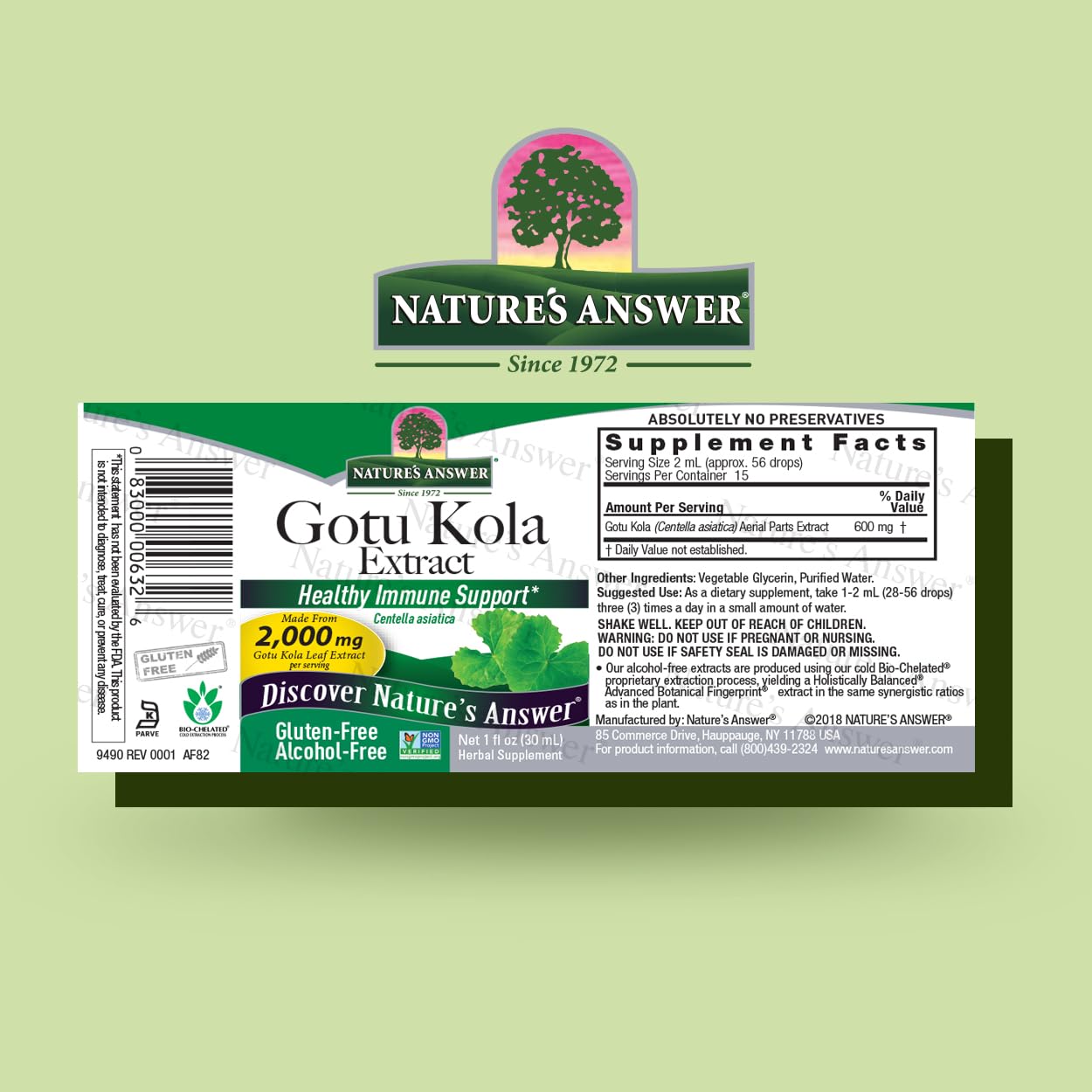 Nature's Answer - Gotu Kola Herb Alcohol Free - 1 Fl Oz