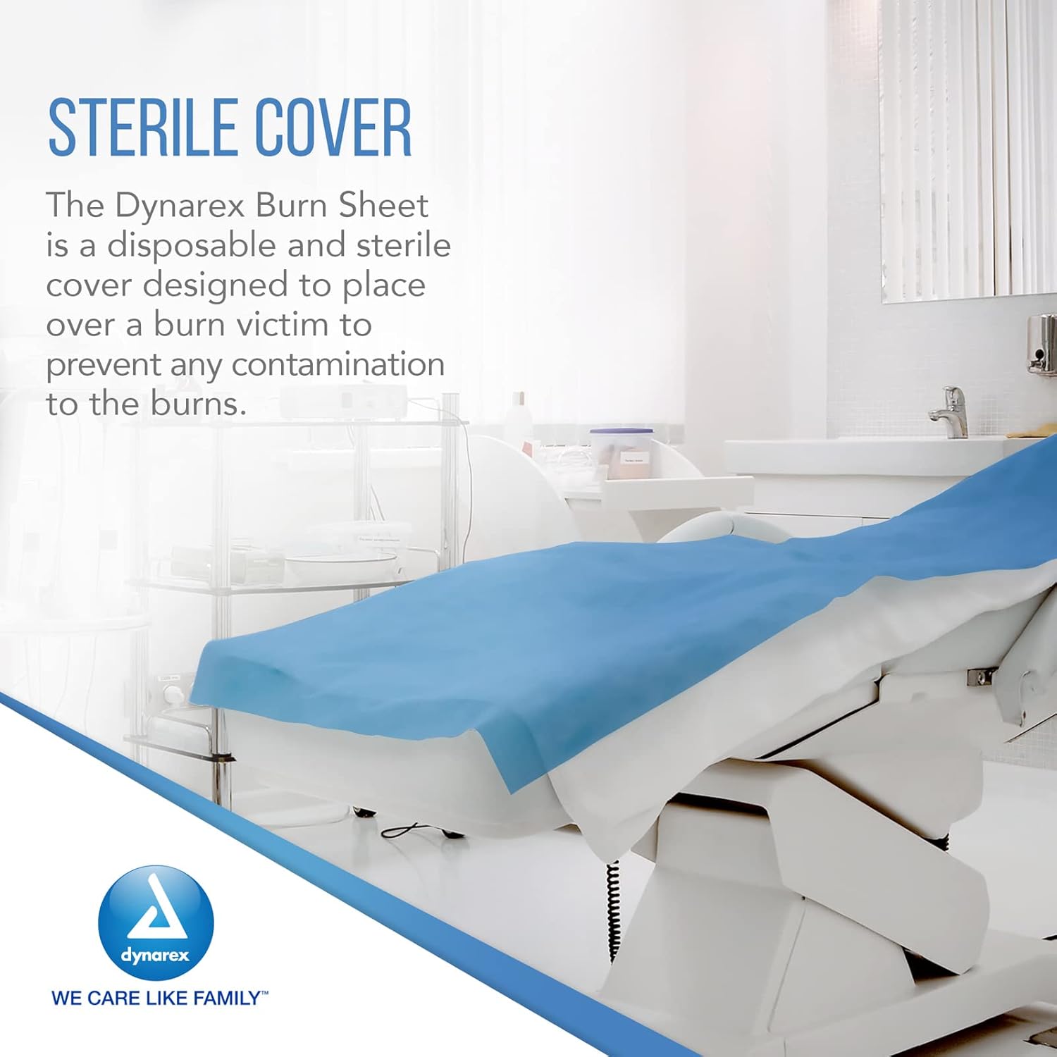 Dynarex 3520 Blue First Aid 60x90inch Burn Sheet - Sterile, Pack of 12 Sheet