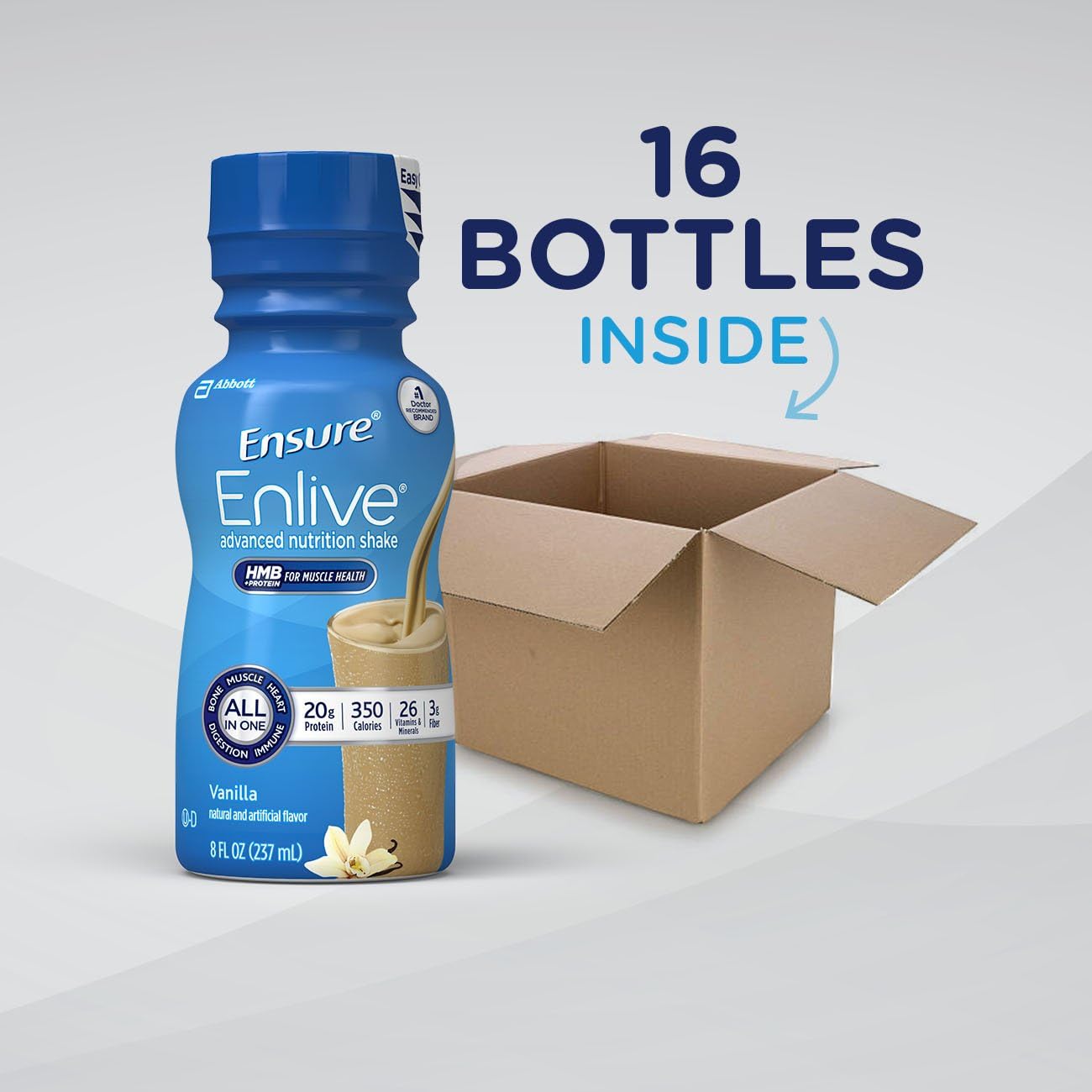 Oral Supplement Ensure Enlive Advanced Therapeutic Nutrition Shake Vanilla Flavor Liquid 8 oz. Bottle